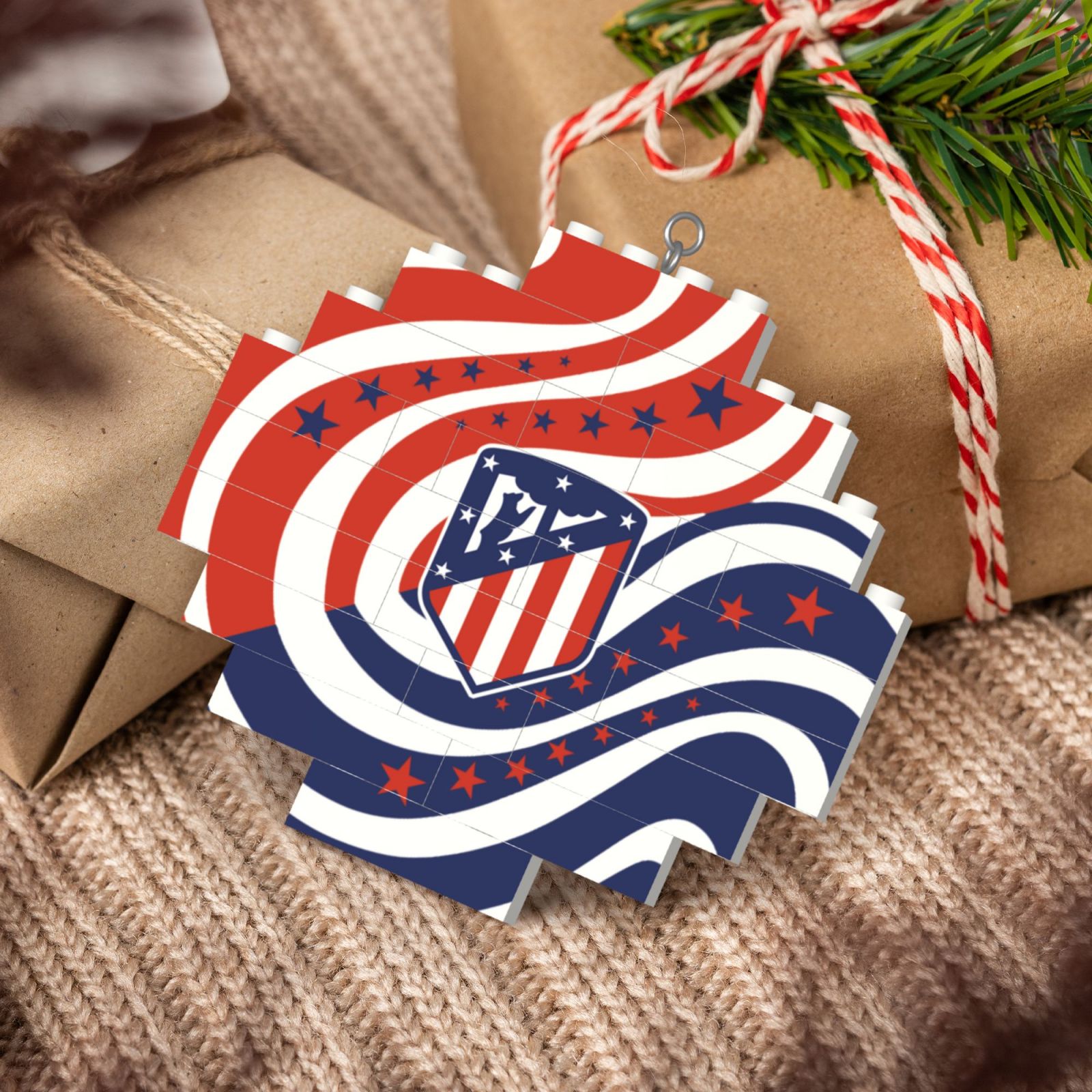 Atletico Madrid Building Block Puzzle Ornament BBP2018