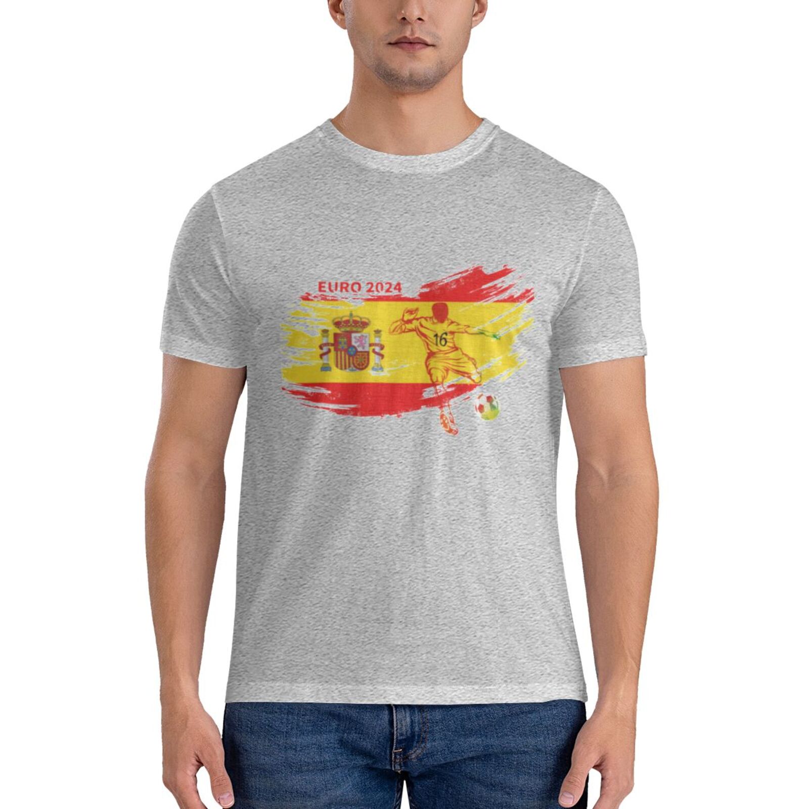 Men's Spain EURO 2024 Basic Short Sleeve T-Shirt BST1752
