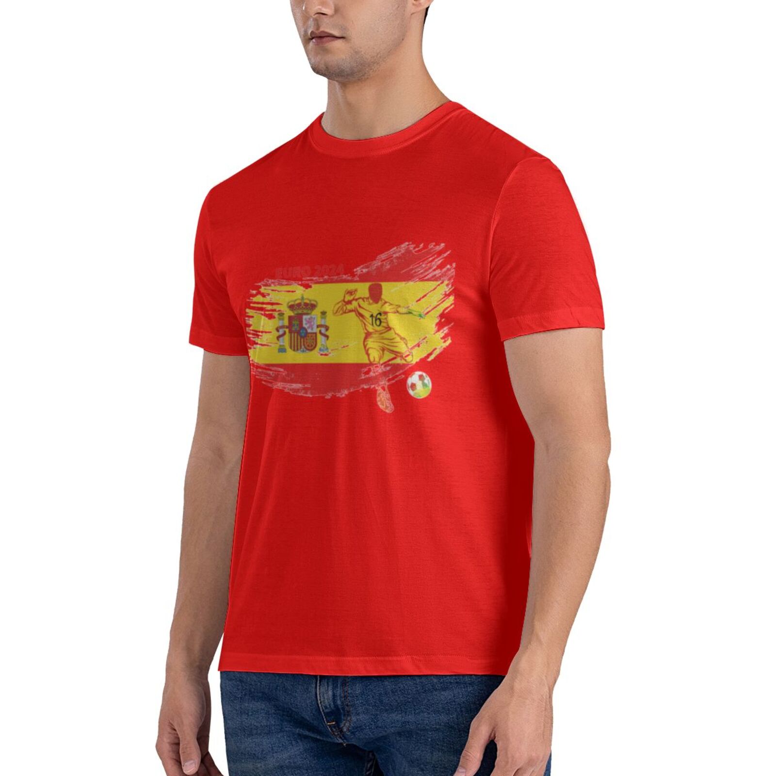 Men's Spain EURO 2024 Basic Short Sleeve T-Shirt BST1752