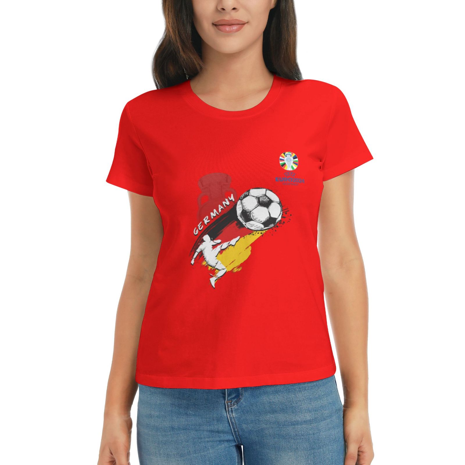 Women's Germany EURO 2024 Basic Short Sleeve T-Shirt WBT1680