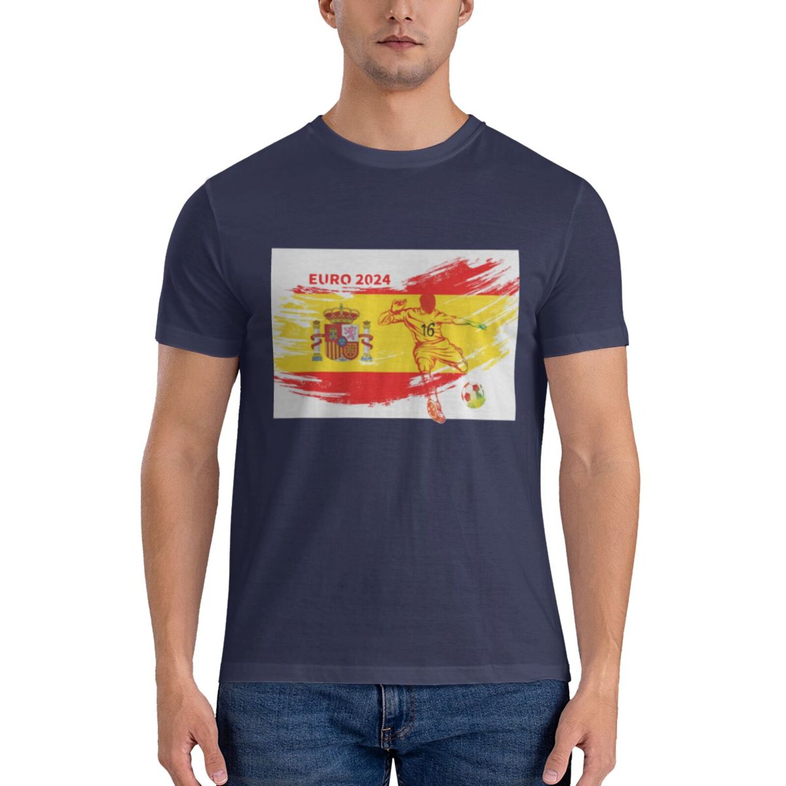 Men's Spain EURO 2024 Basic Short Sleeve T-Shirt BST1753