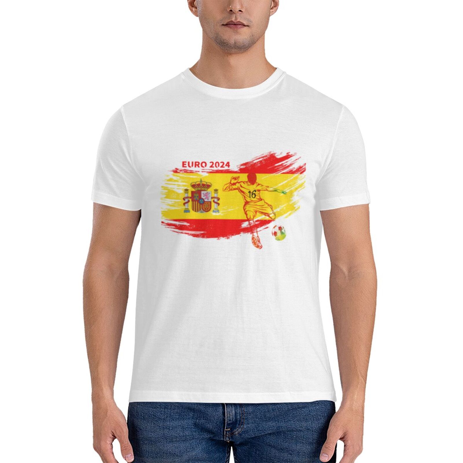 Men's Spain EURO 2024 Basic Short Sleeve T-Shirt BST1753