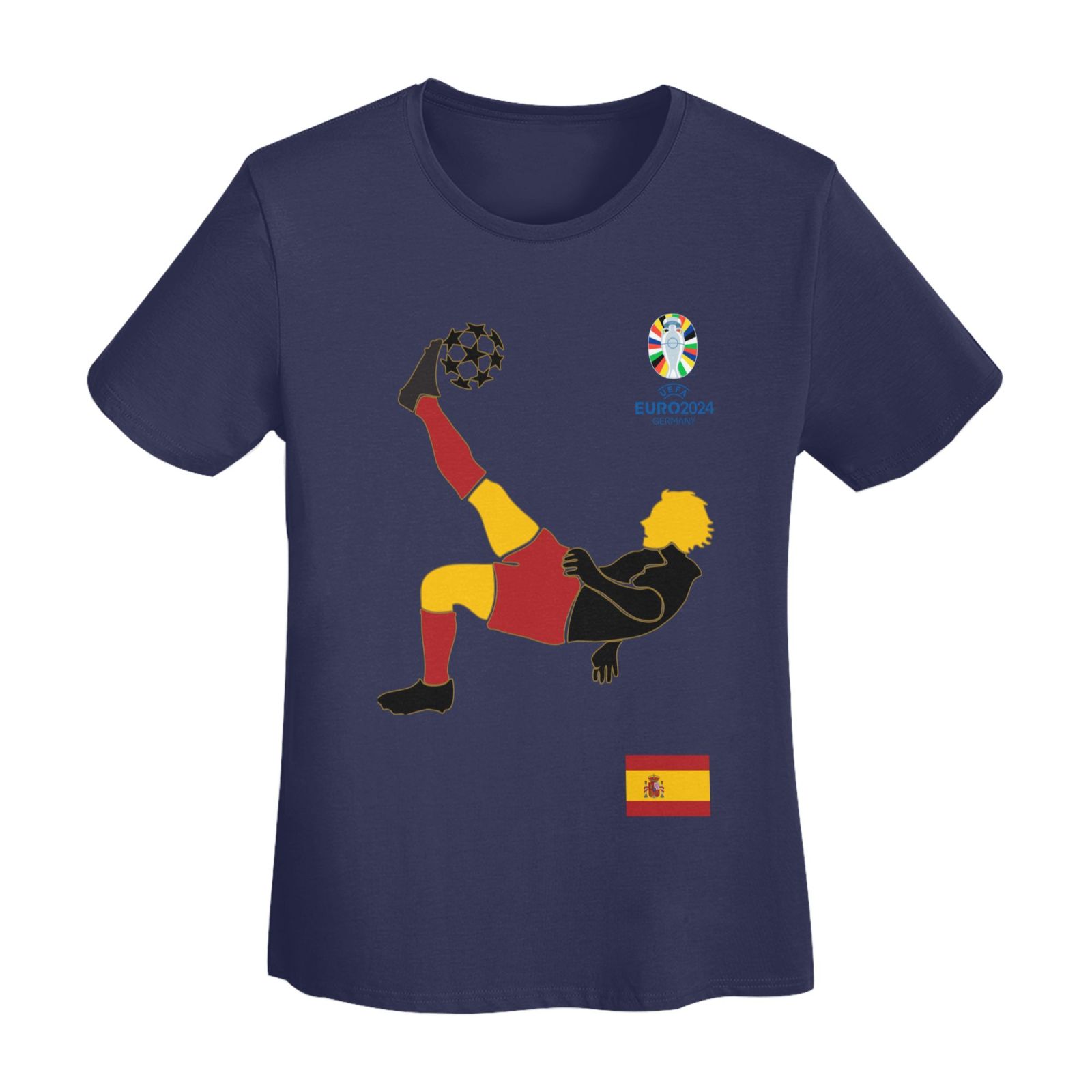 Women's Spain EURO 2024 Basic Short Sleeve T-Shirt WBT1725
