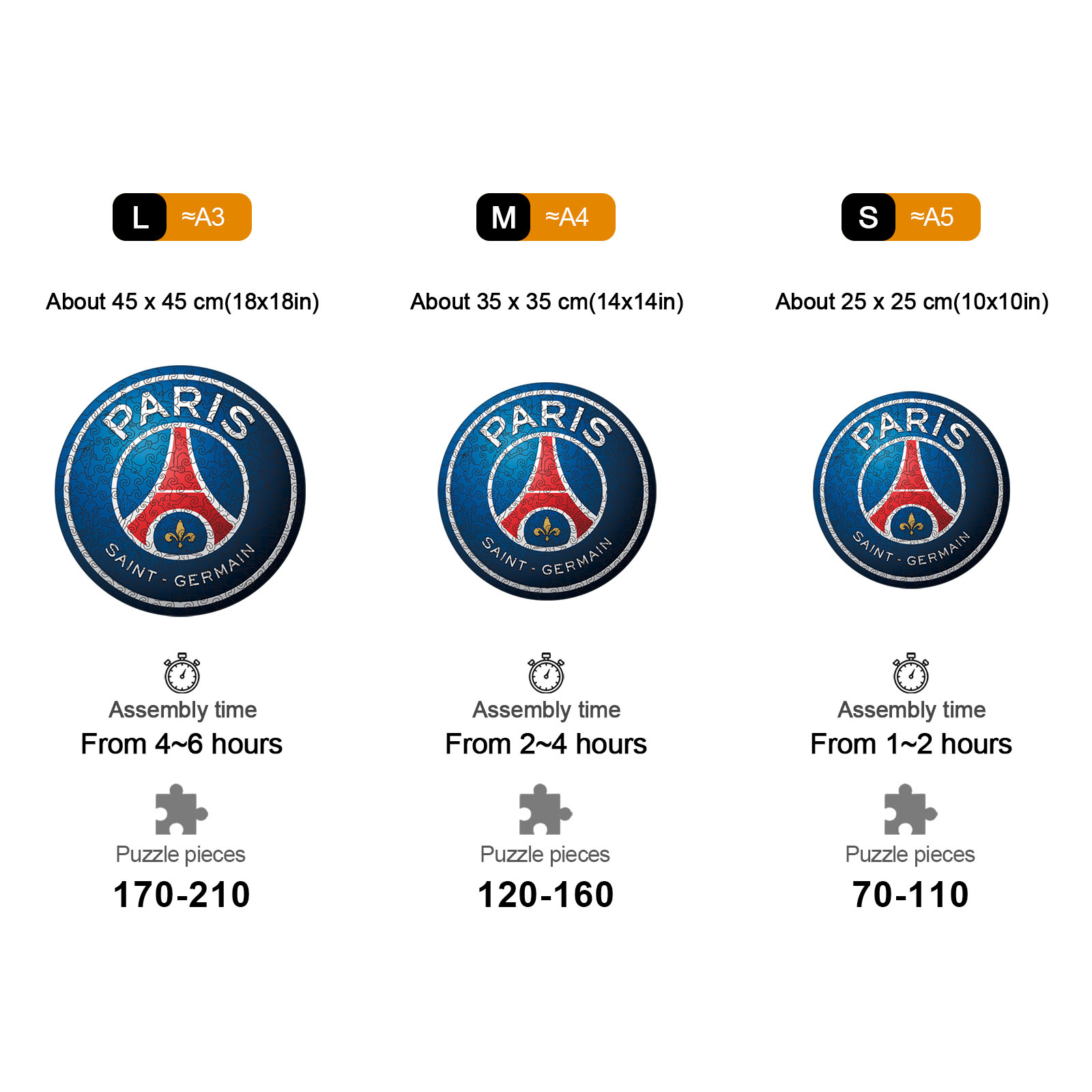 Paris Saint-Germain Logo Wooden Jigsaw Puzzle