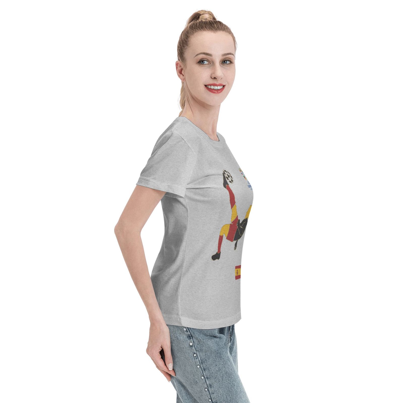 Women's Spain EURO 2024 Basic Short Sleeve T-Shirt WBT1725