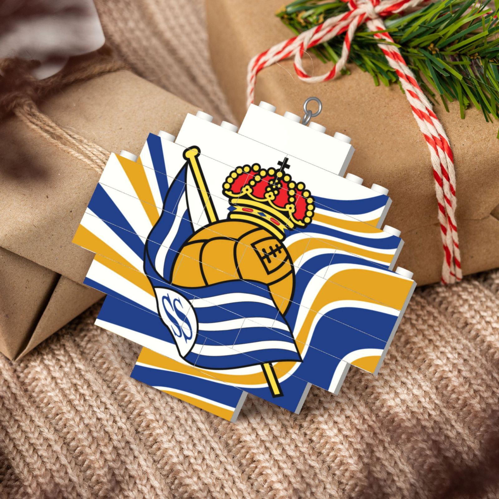 Real Sociedad Building Block Puzzle Ornament BBP2193