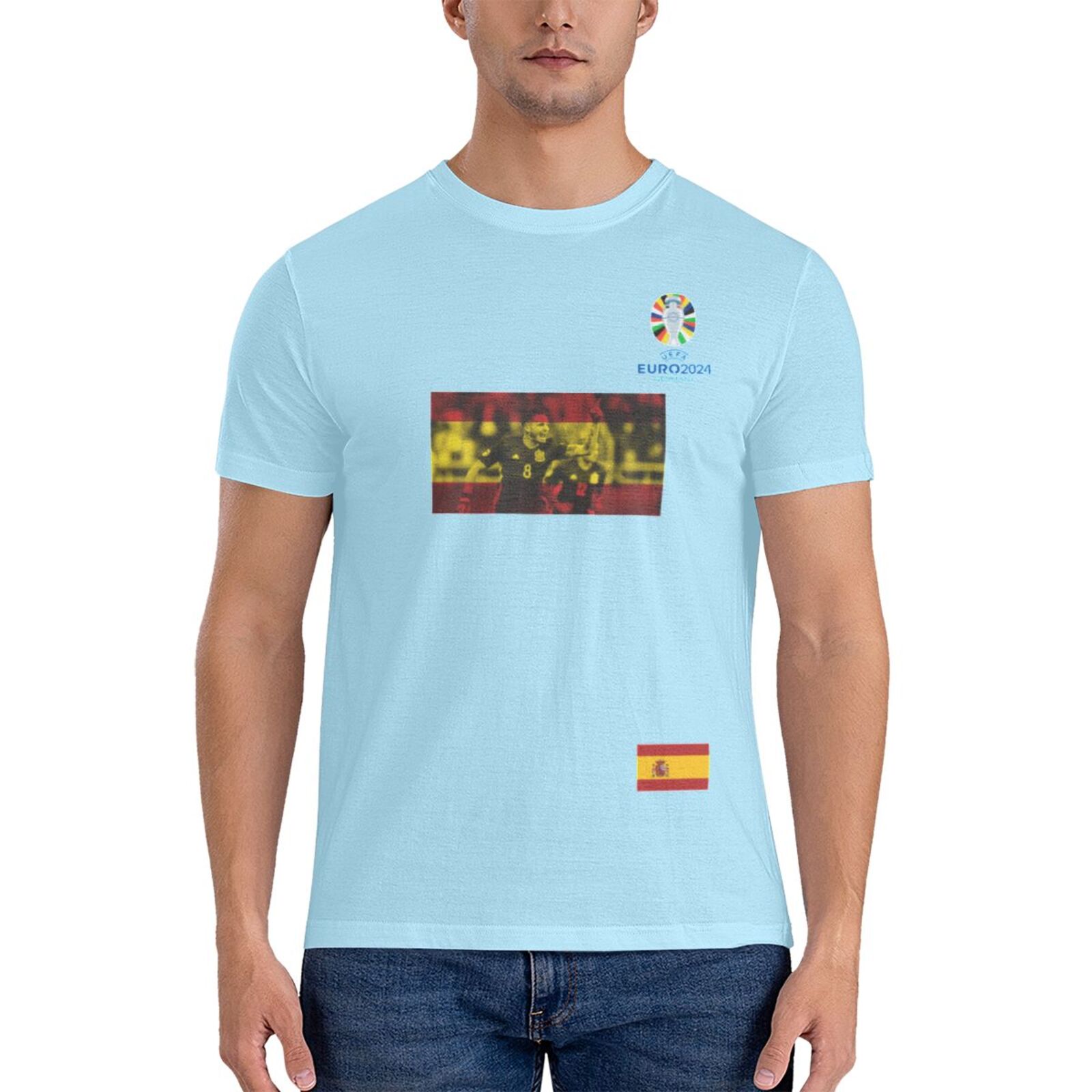 Men's Spain EURO 2024 Basic Short Sleeve T-Shirt BST1739