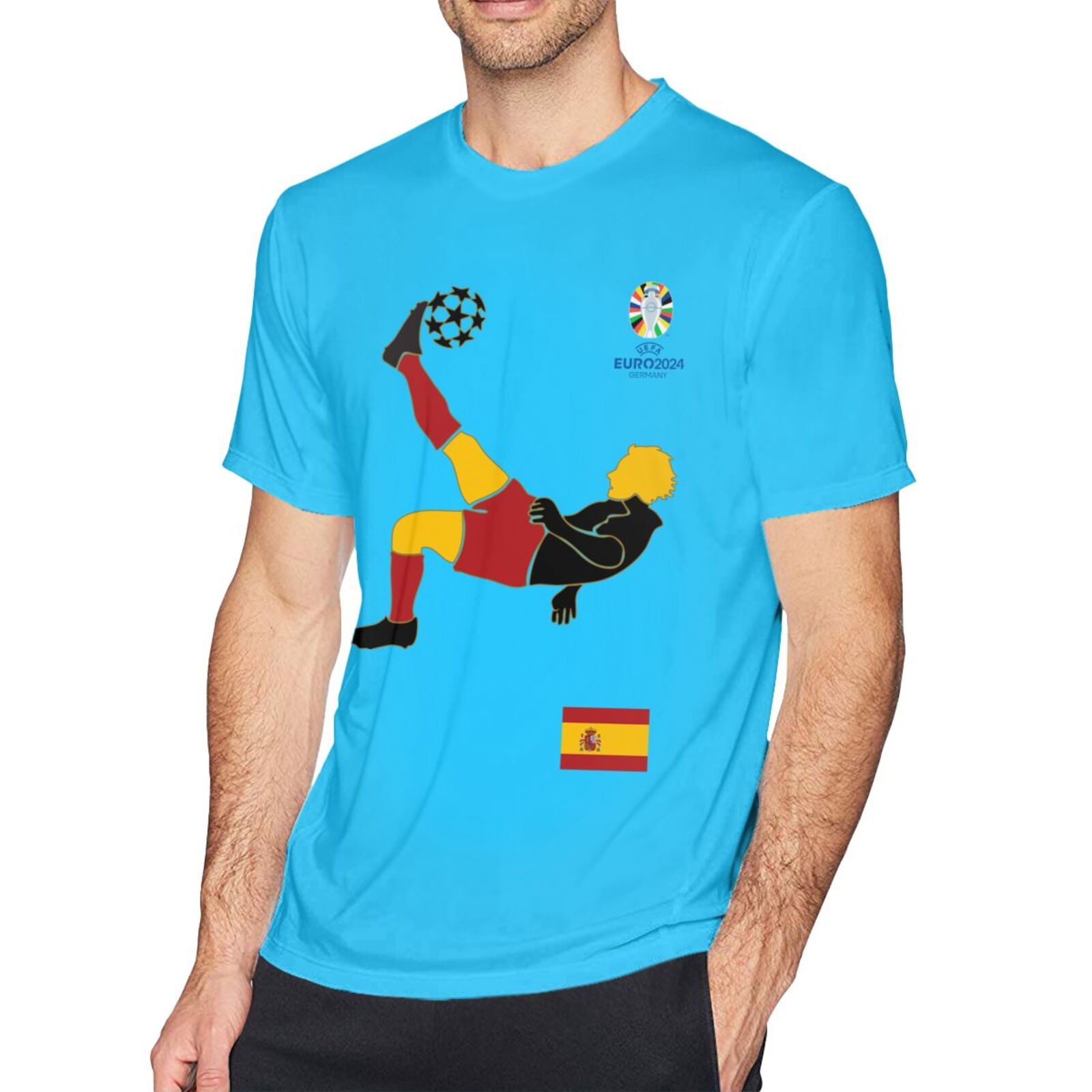 Men's Spain EURO 2024 Basic Short Sleeve T-Shirt BST1724