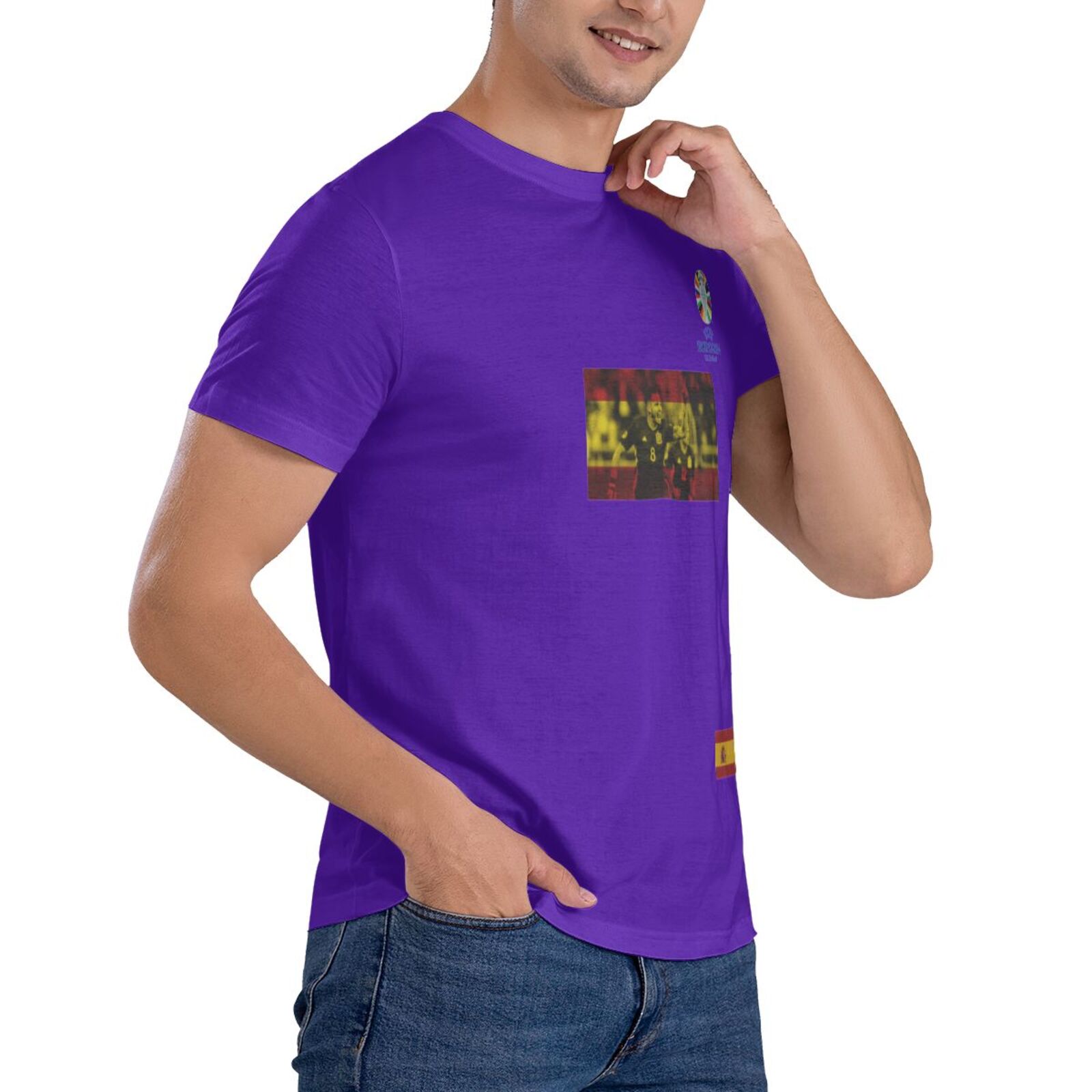 Men's Spain EURO 2024 Basic Short Sleeve T-Shirt BST1739
