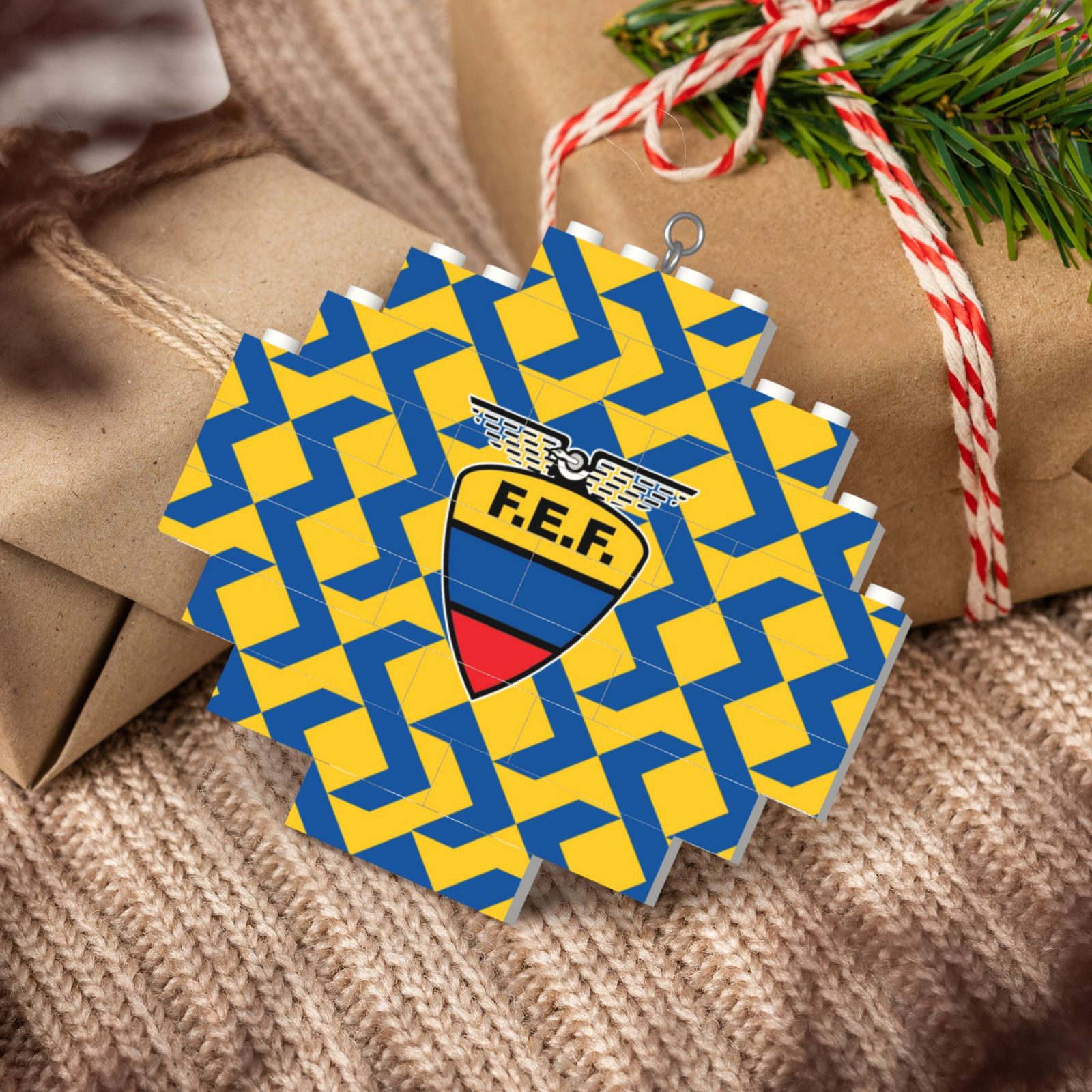 Ecuador Building Block Puzzle Ornament BBP1994