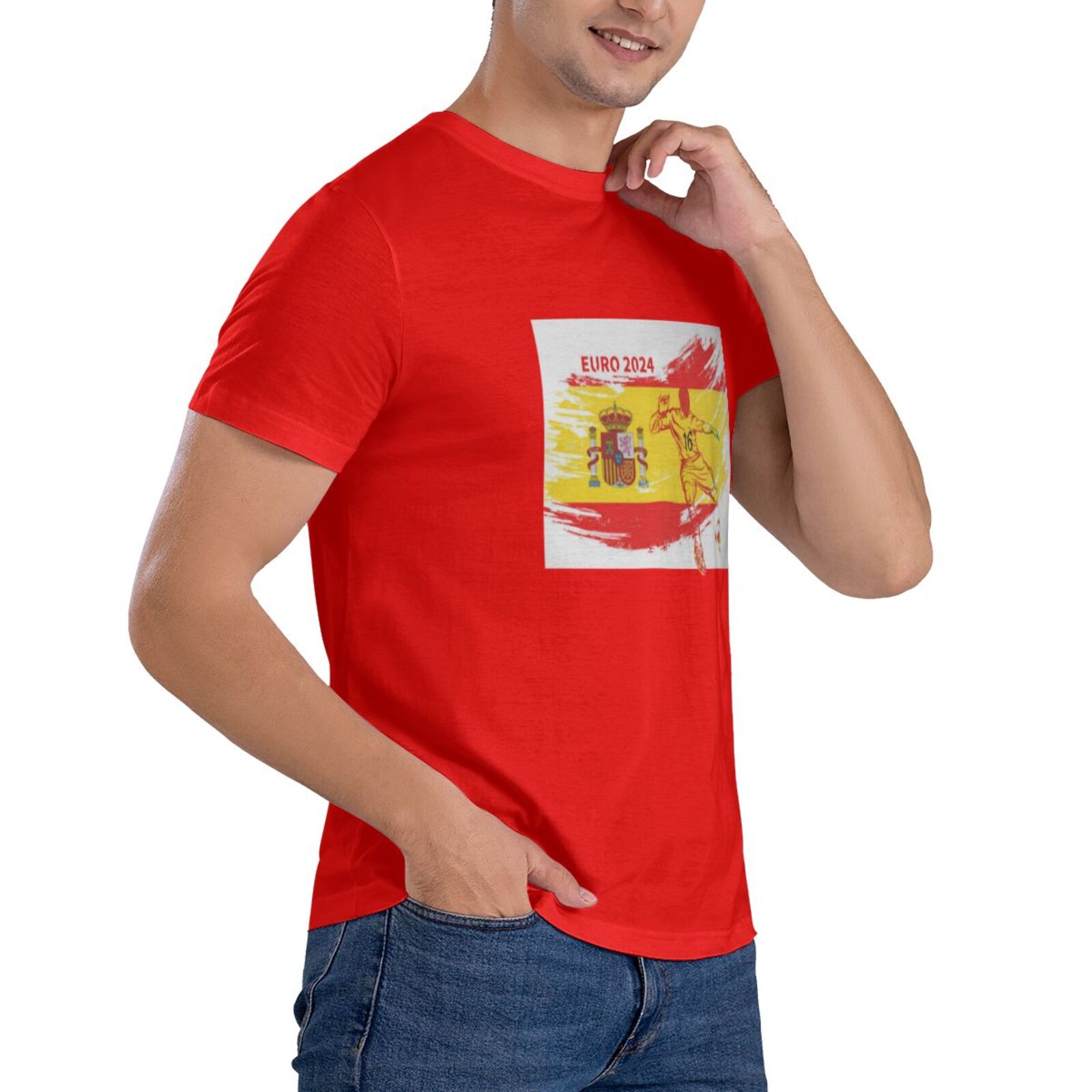 Men's Spain EURO 2024 Basic Short Sleeve T-Shirt BST1753