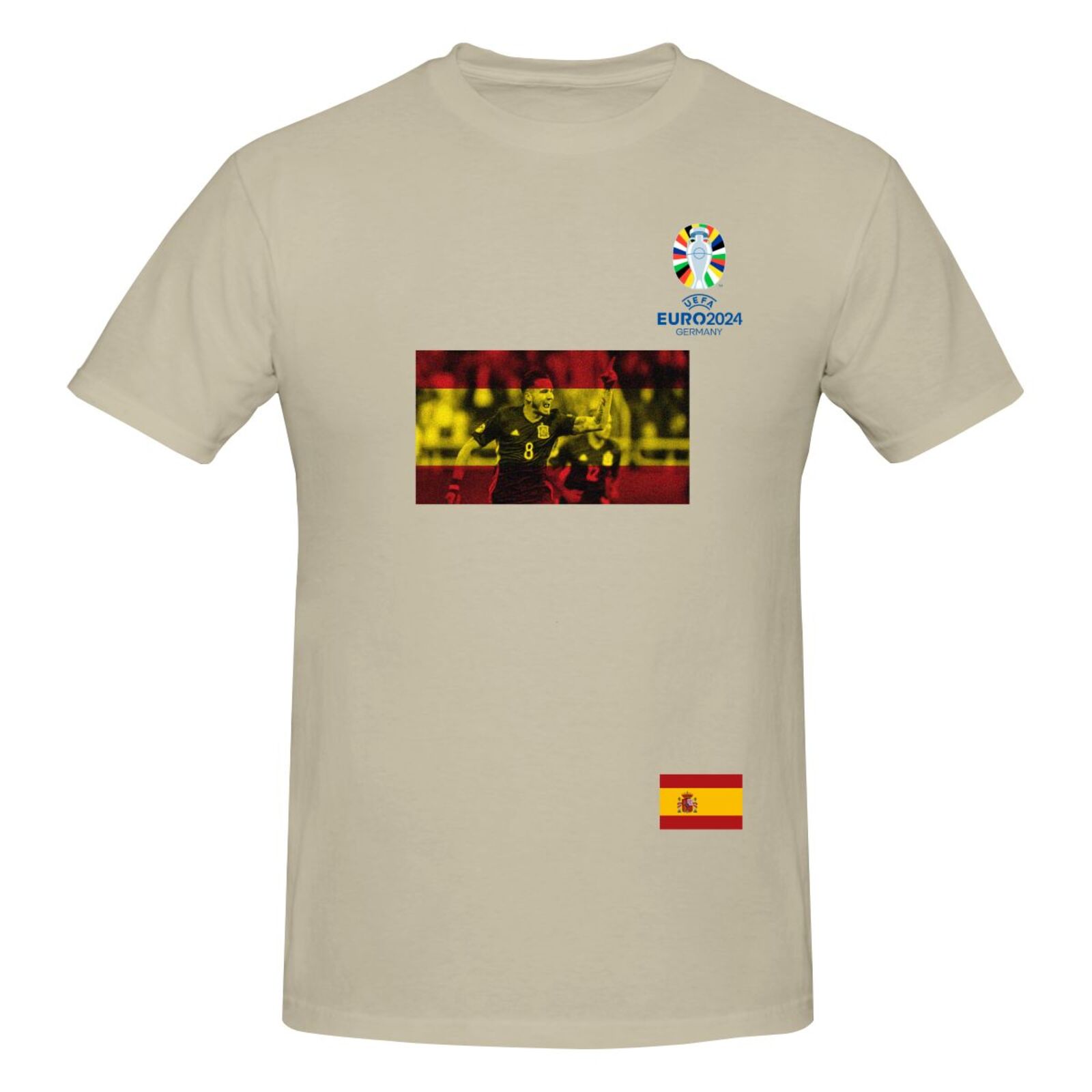 Men's Spain EURO 2024 Basic Short Sleeve T-Shirt BST1739