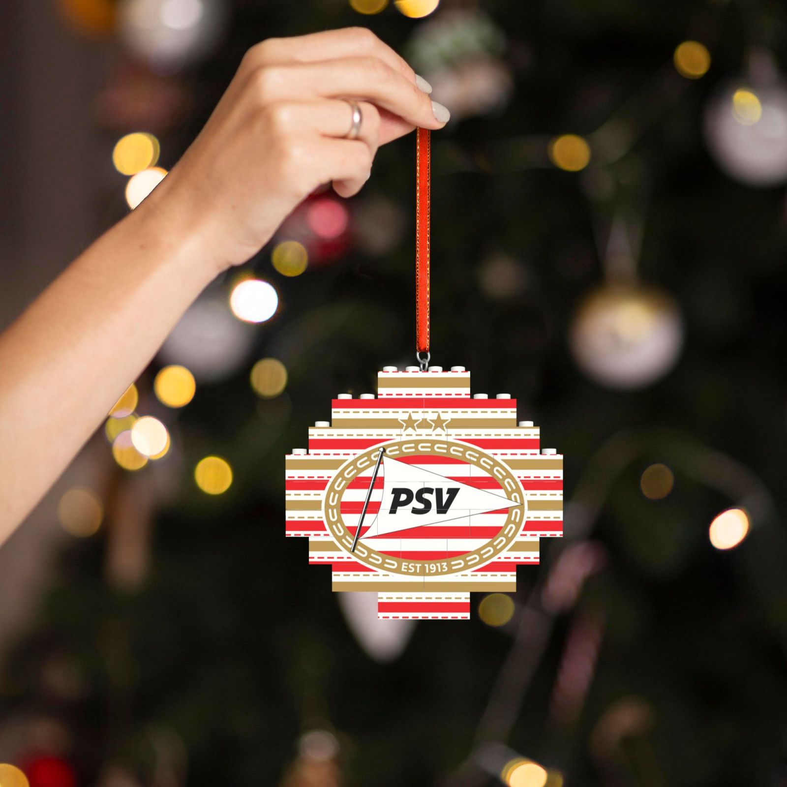 PSV Eindhoven Building Block Puzzle Ornament BBP2189