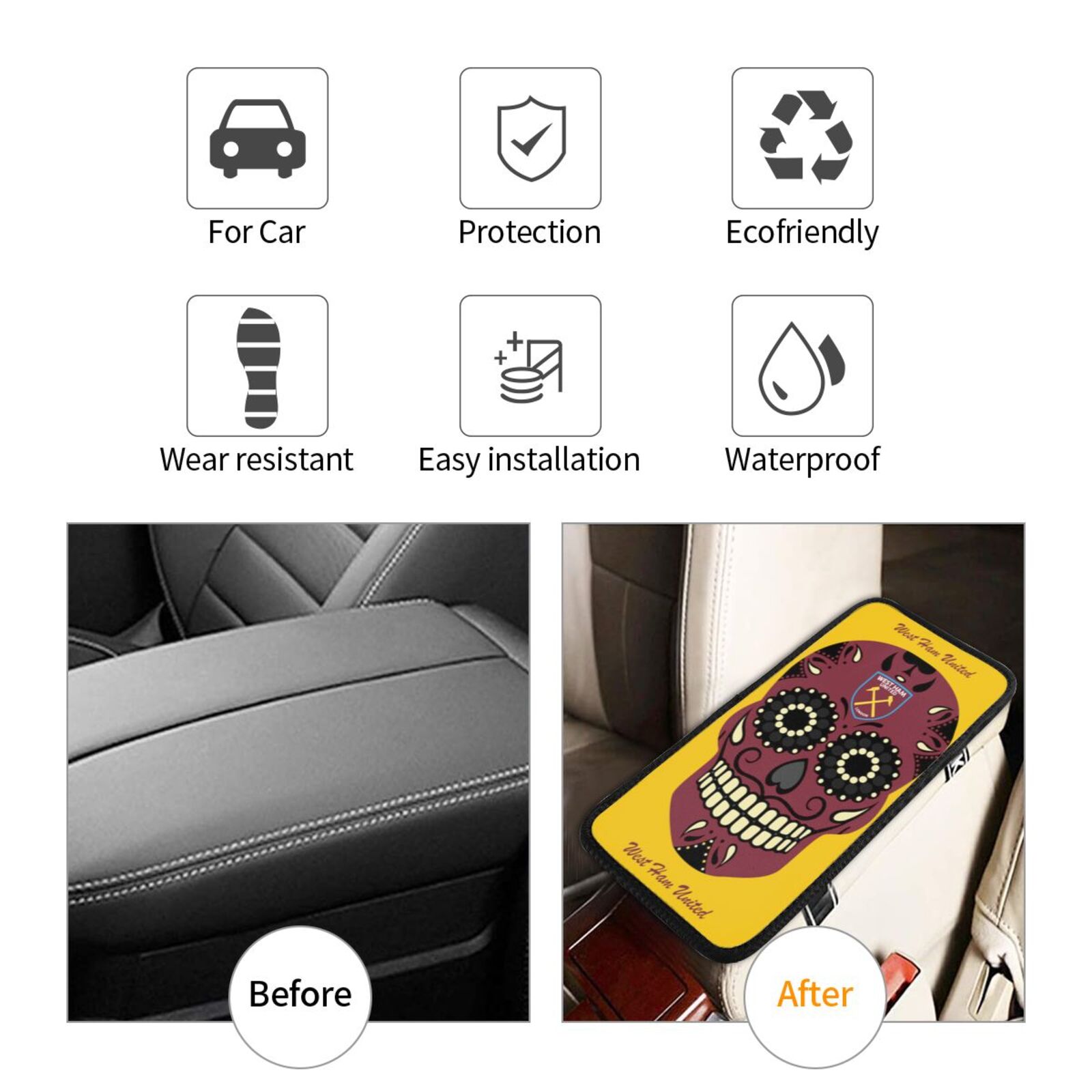 West Ham United Car Handrail Box Cushion CHC2684