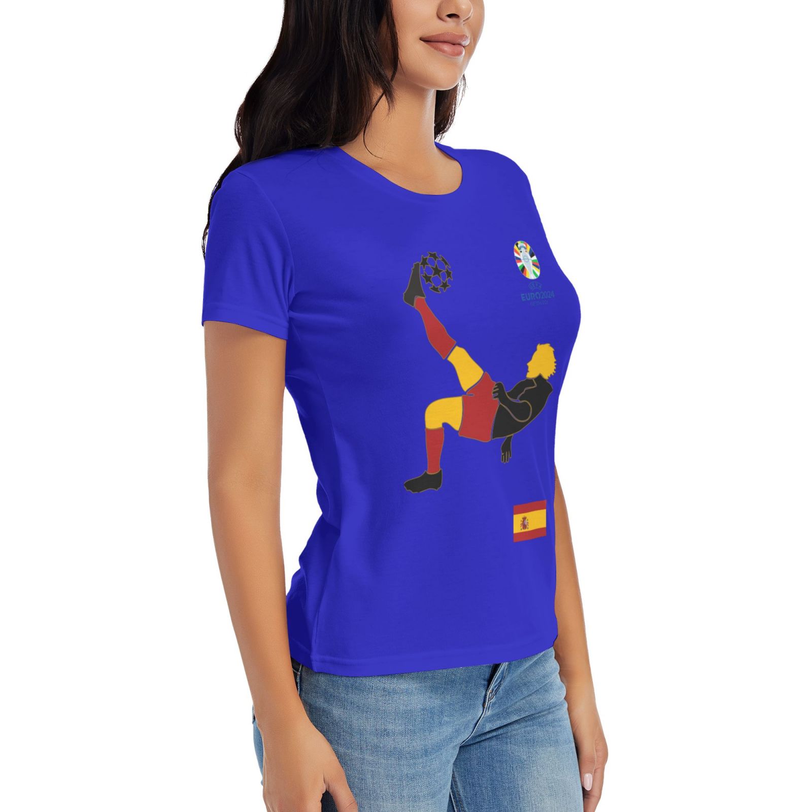 Women's Spain EURO 2024 Basic Short Sleeve T-Shirt WBT1725