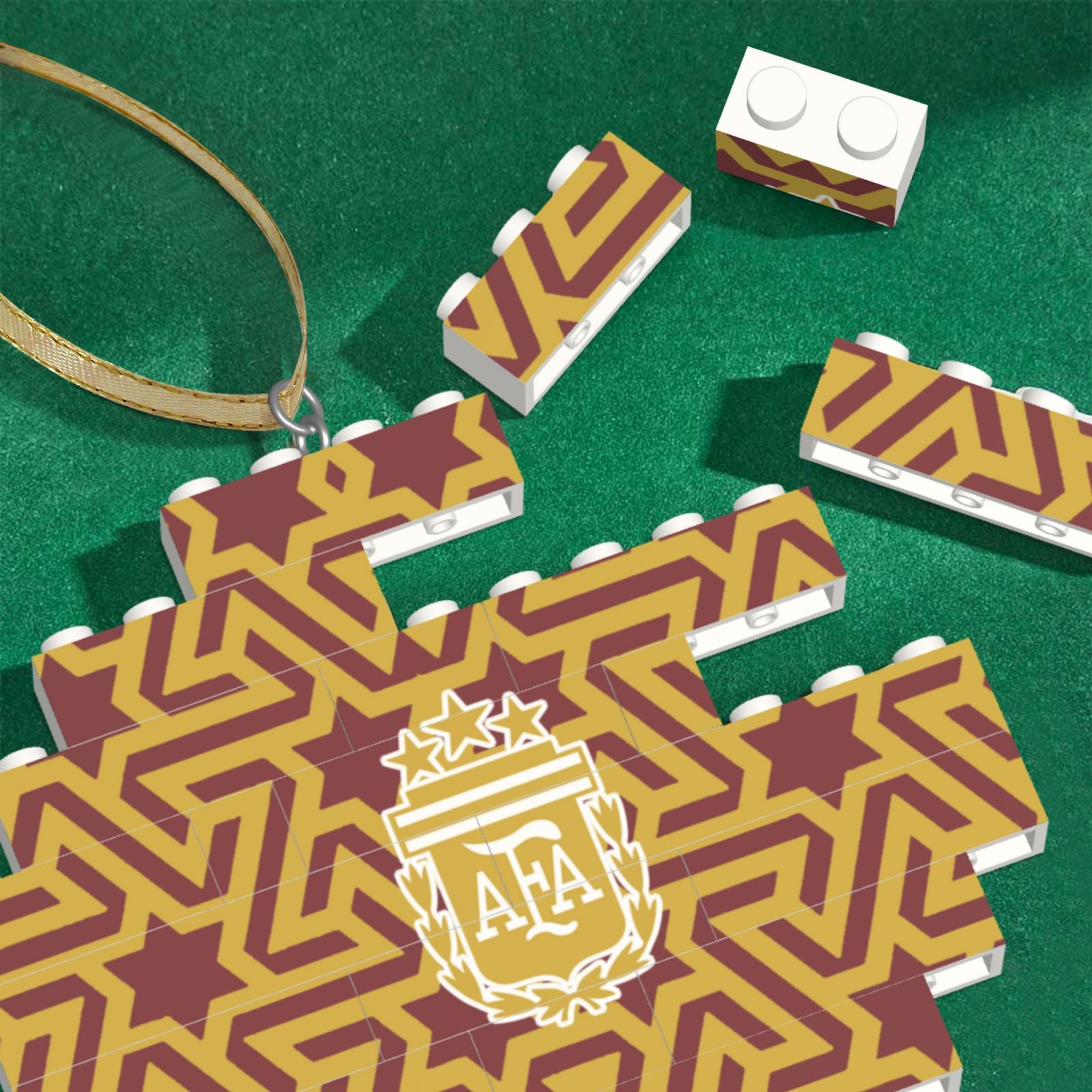 Argentina Building Block Puzzle Ornament BBP2005