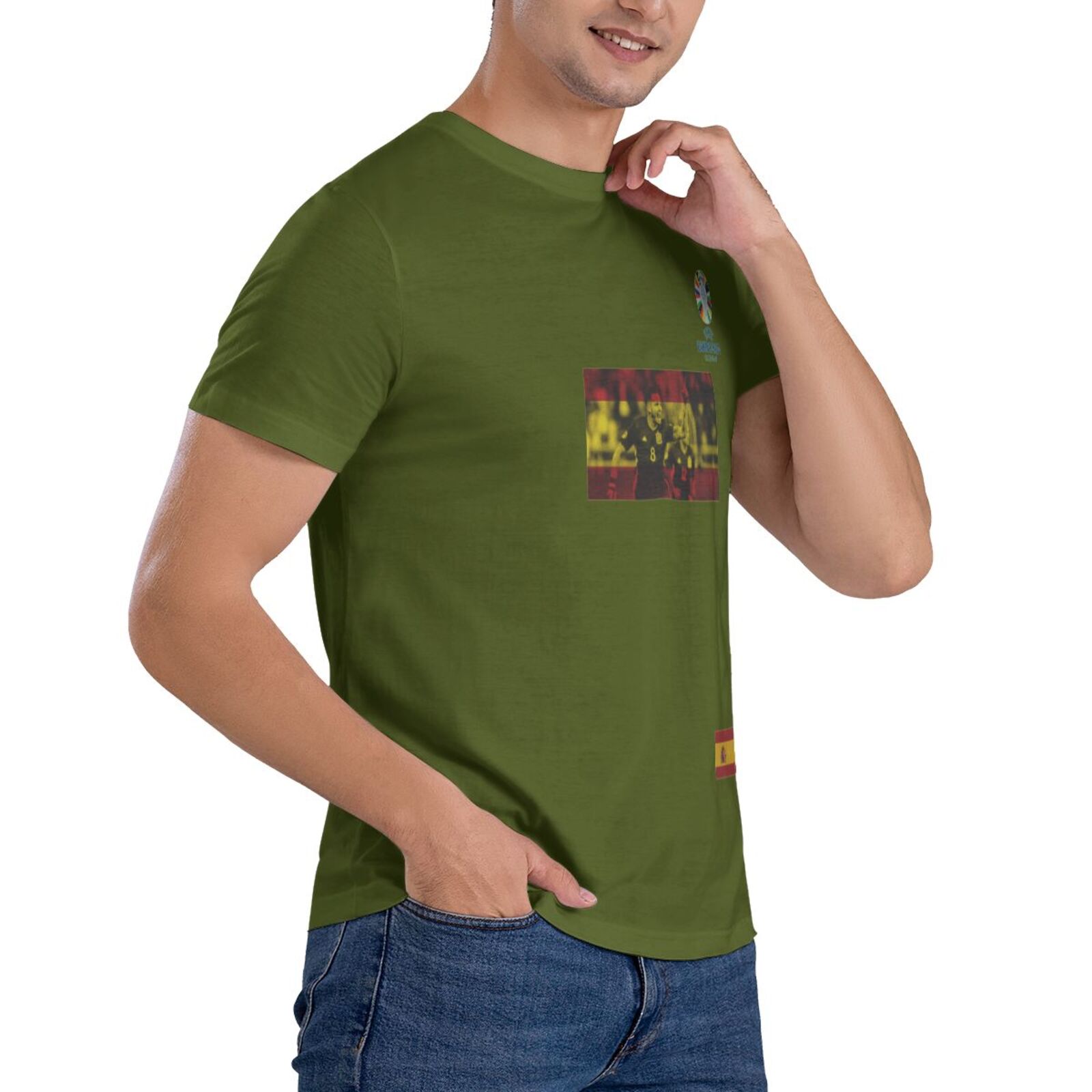 Men's Spain EURO 2024 Basic Short Sleeve T-Shirt BST1739