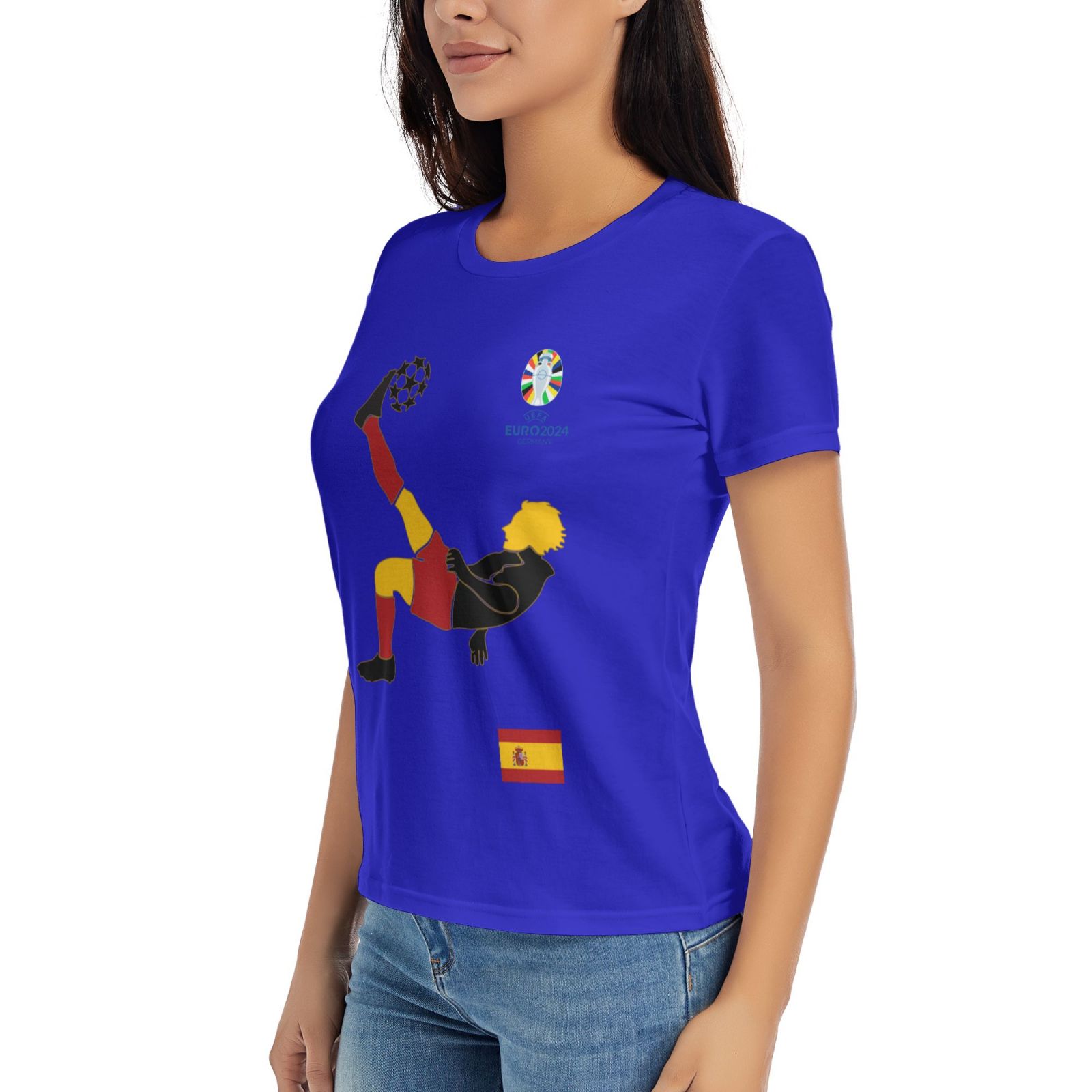 Women's Spain EURO 2024 Basic Short Sleeve T-Shirt WBT1725