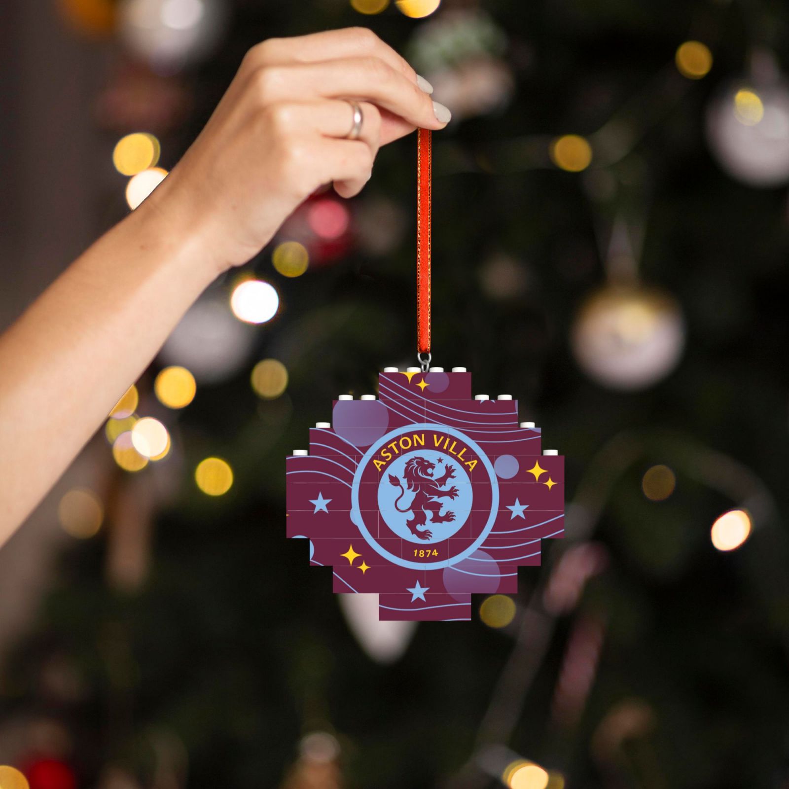 Aston Villa Building Block Puzzle Ornament BBP2100