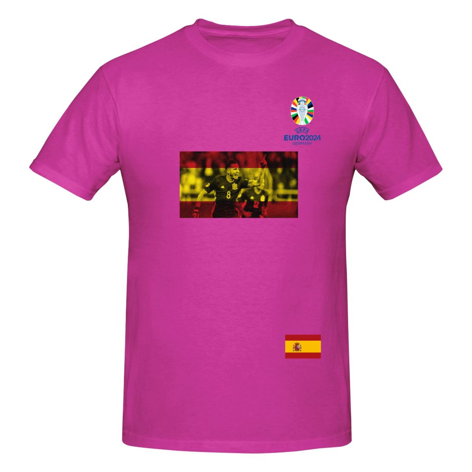 Men's Spain EURO 2024 Basic Short Sleeve T-Shirt BST1739