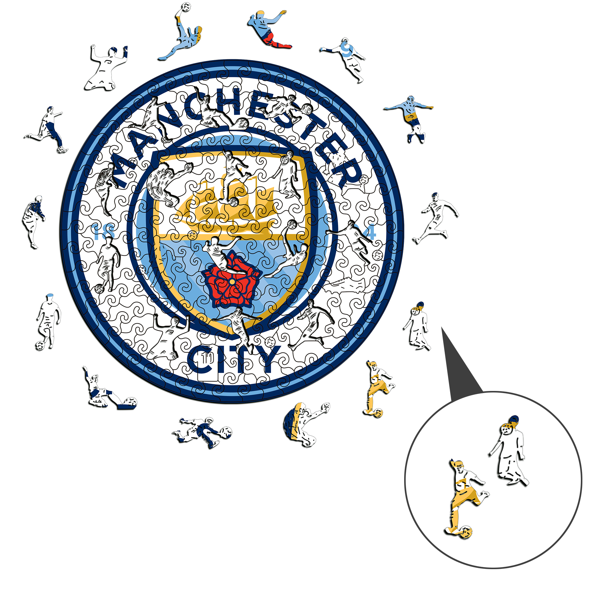 Manchester City Logo Wooden Jigsaw Puzzle