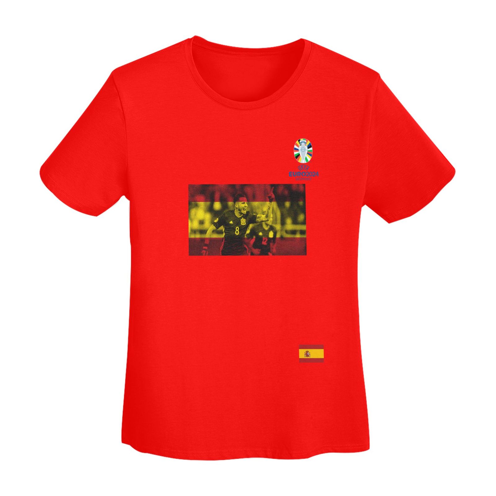 Women's Spain EURO 2024 Basic Short Sleeve T-Shirt WBT1740