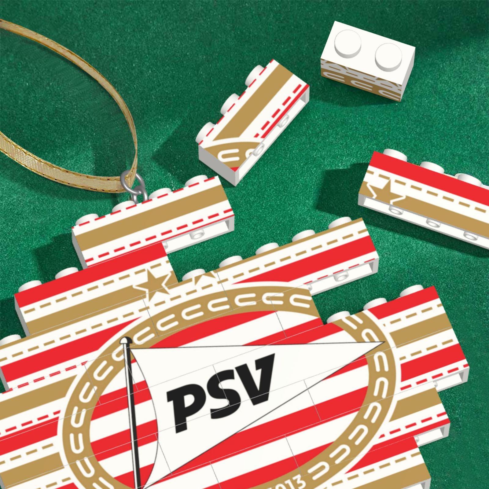 PSV Eindhoven Building Block Puzzle Ornament BBP2189