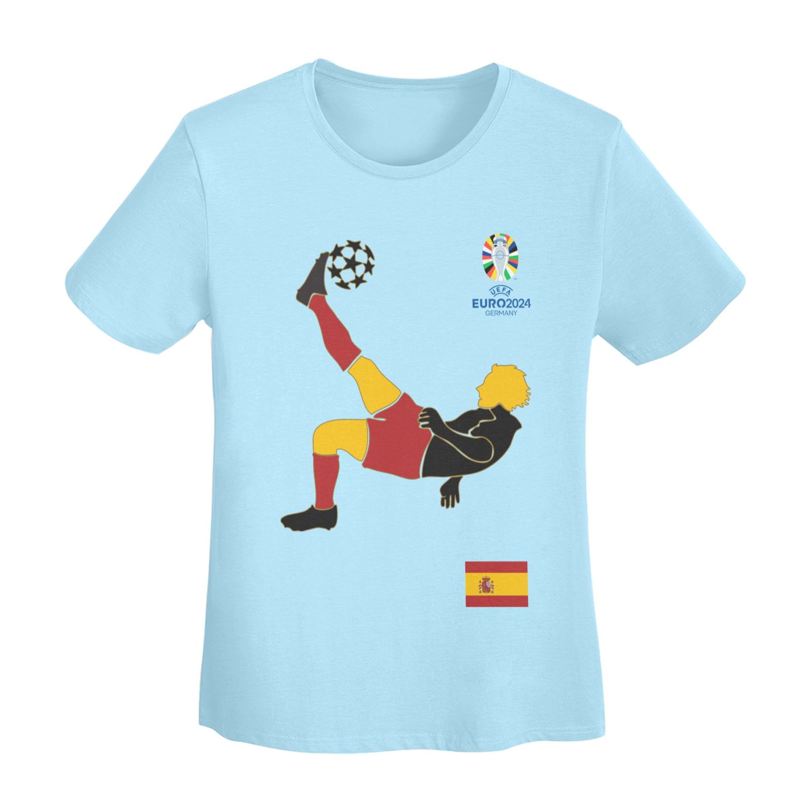 Women's Spain EURO 2024 Basic Short Sleeve T-Shirt WBT1725