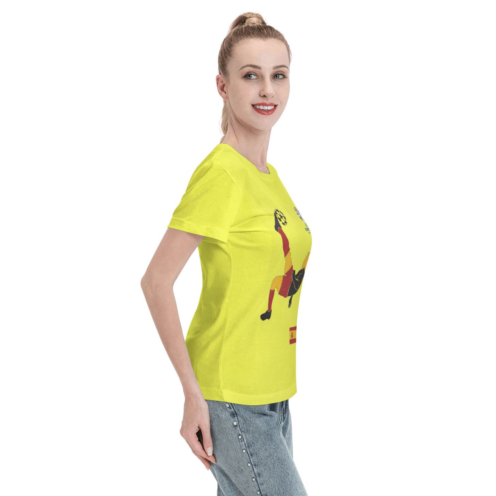 Women's Spain EURO 2024 Basic Short Sleeve T-Shirt WBT1725