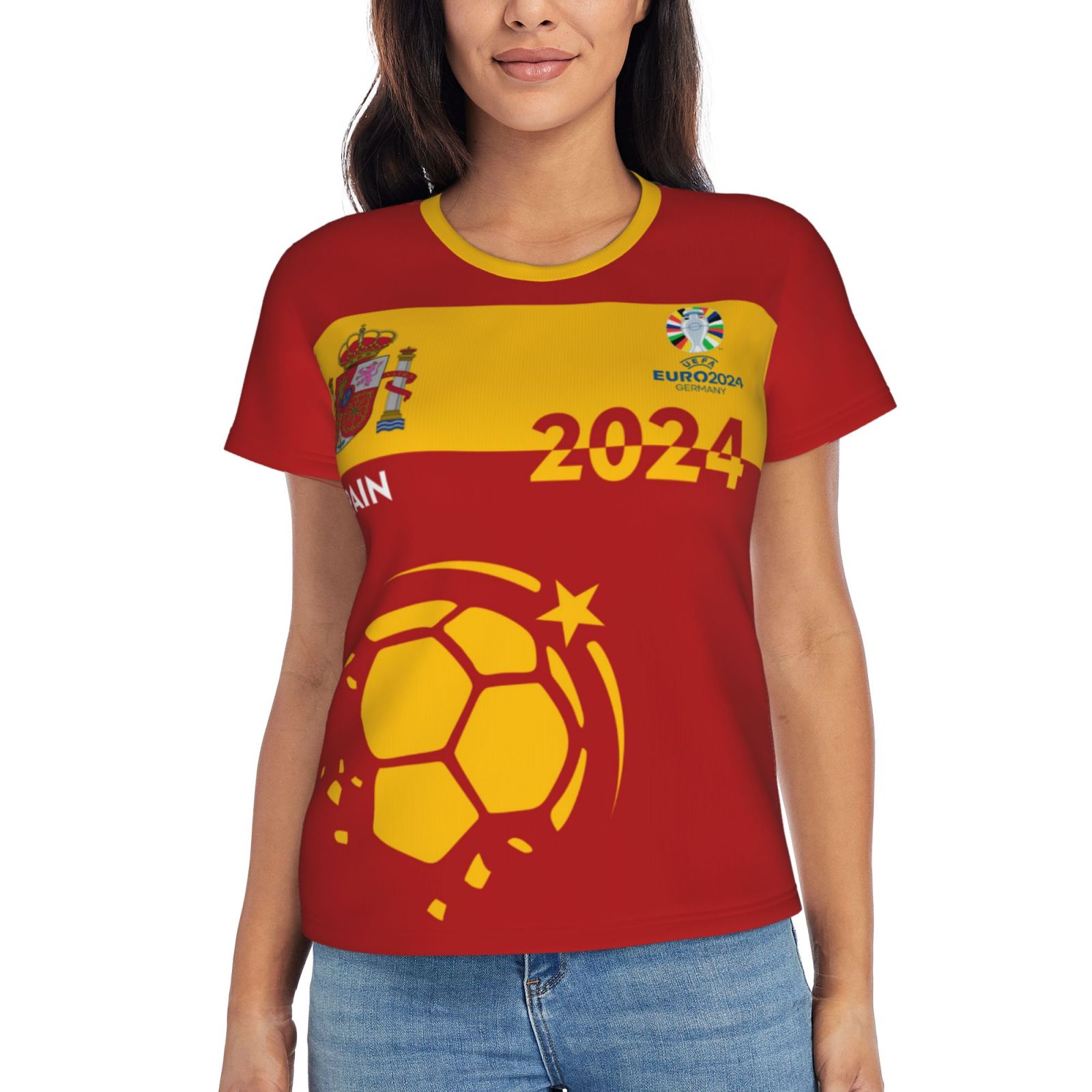 Women's Spain EURO 2024 Short Sleeve T-Shirt WST1686