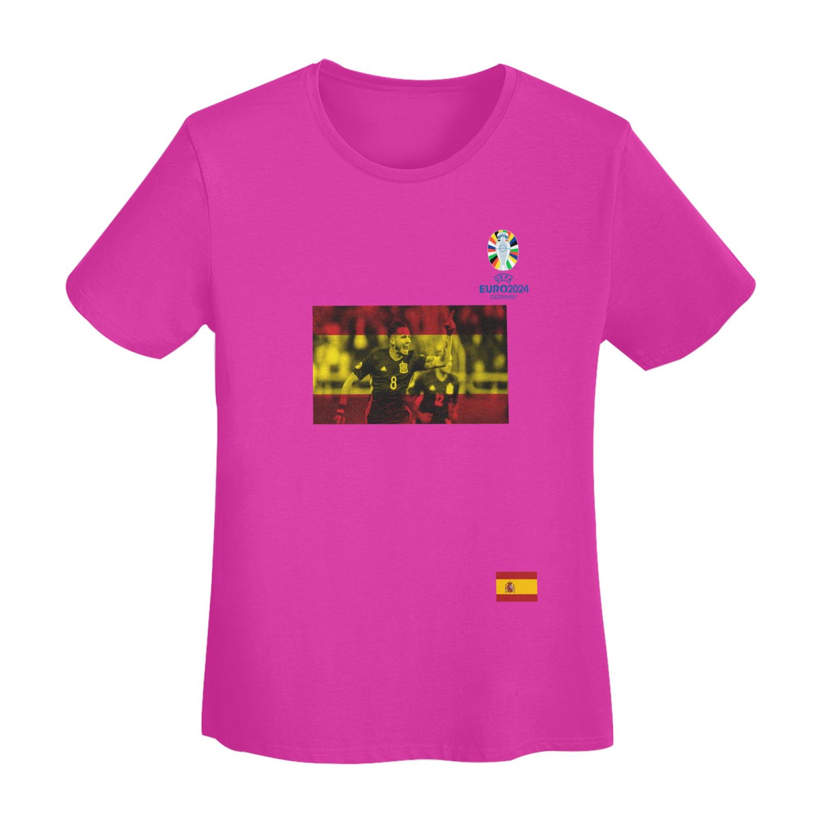 Women's Spain EURO 2024 Basic Short Sleeve T-Shirt WBT1740