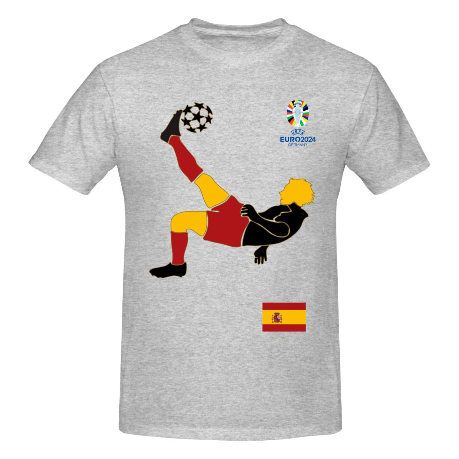 Men's Spain EURO 2024 Basic Short Sleeve T-Shirt BST1724