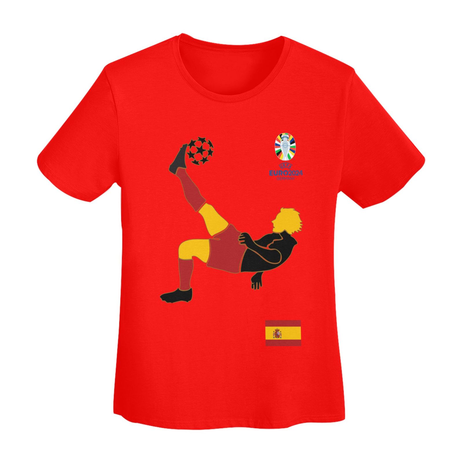 Women's Spain EURO 2024 Basic Short Sleeve T-Shirt WBT1725
