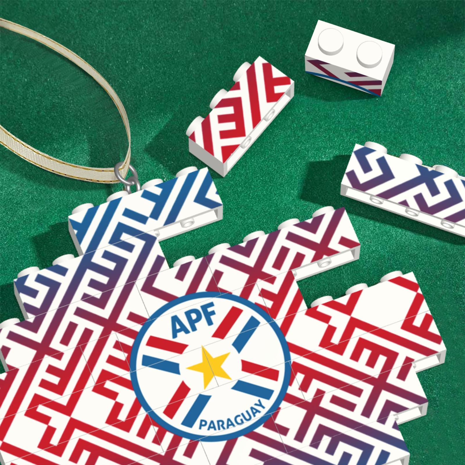 Paraguay Building Block Puzzle Ornament BBP1991