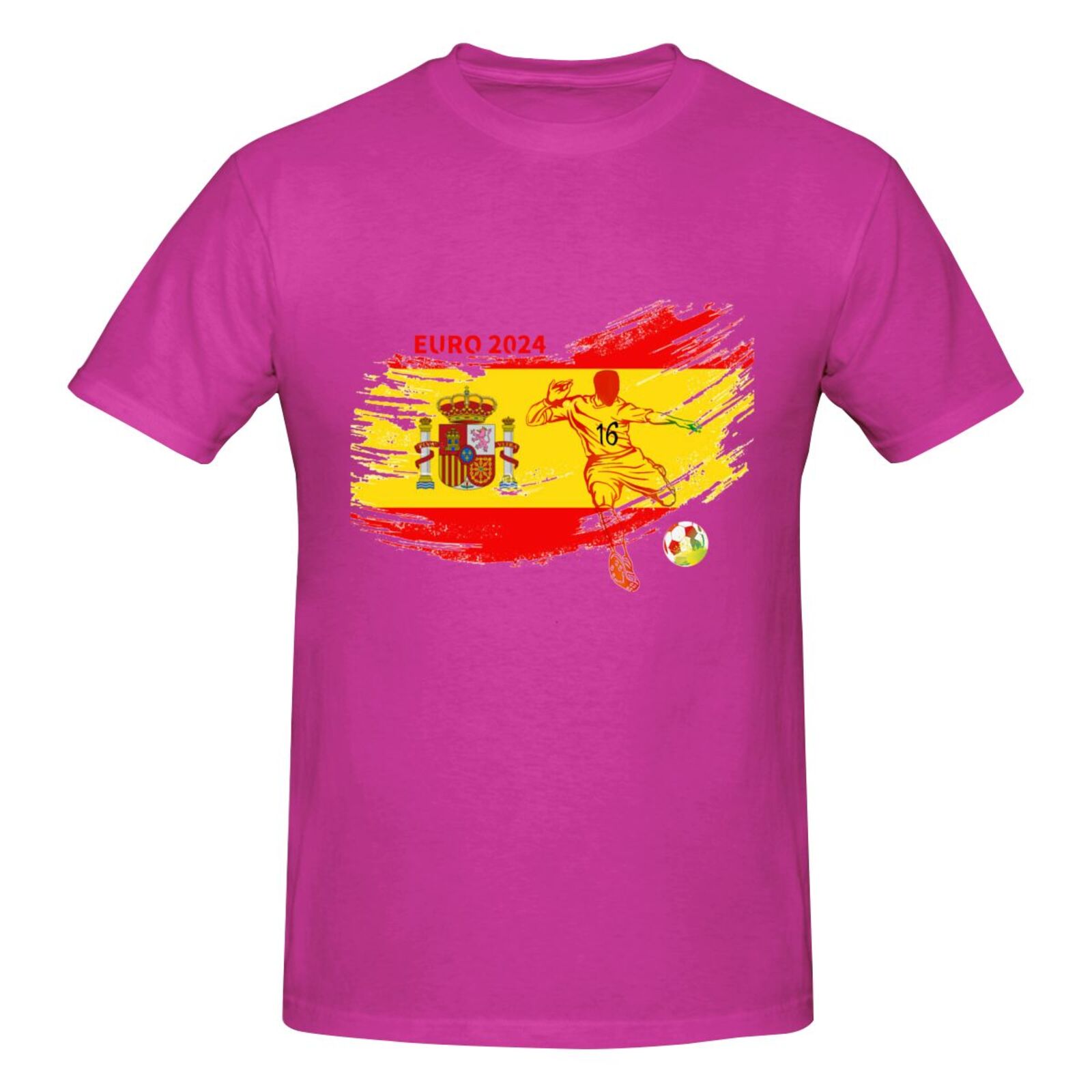 Men's Spain EURO 2024 Basic Short Sleeve T-Shirt BST1752