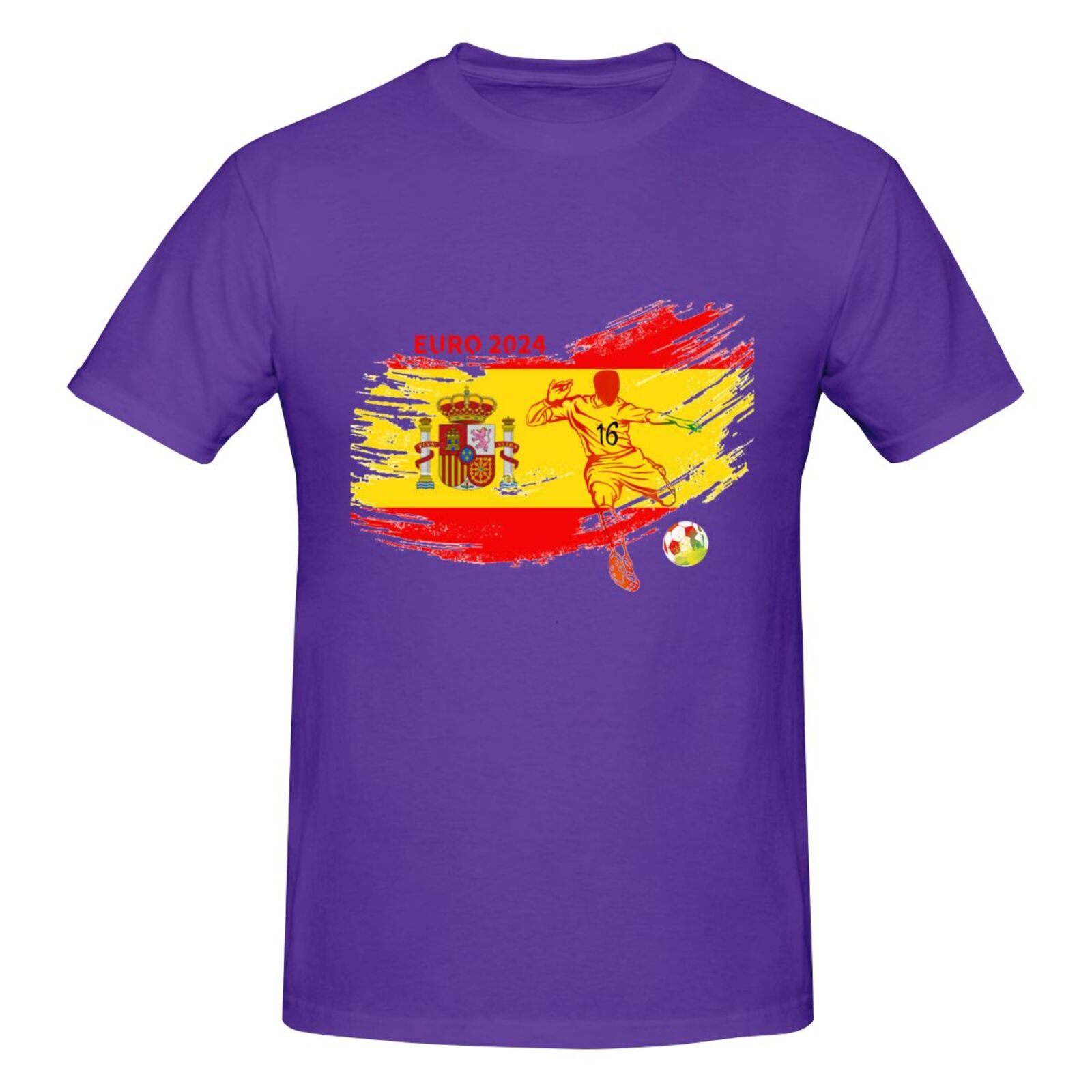 Men's Spain EURO 2024 Basic Short Sleeve T-Shirt BST1752