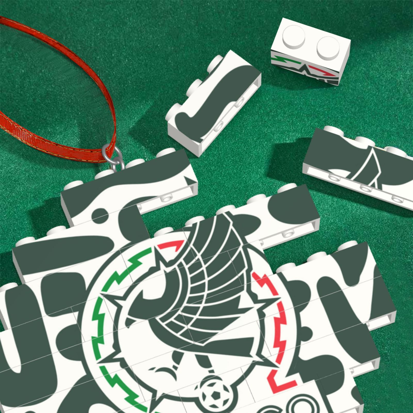 Mexico Building Block Puzzle Ornament BBP2191