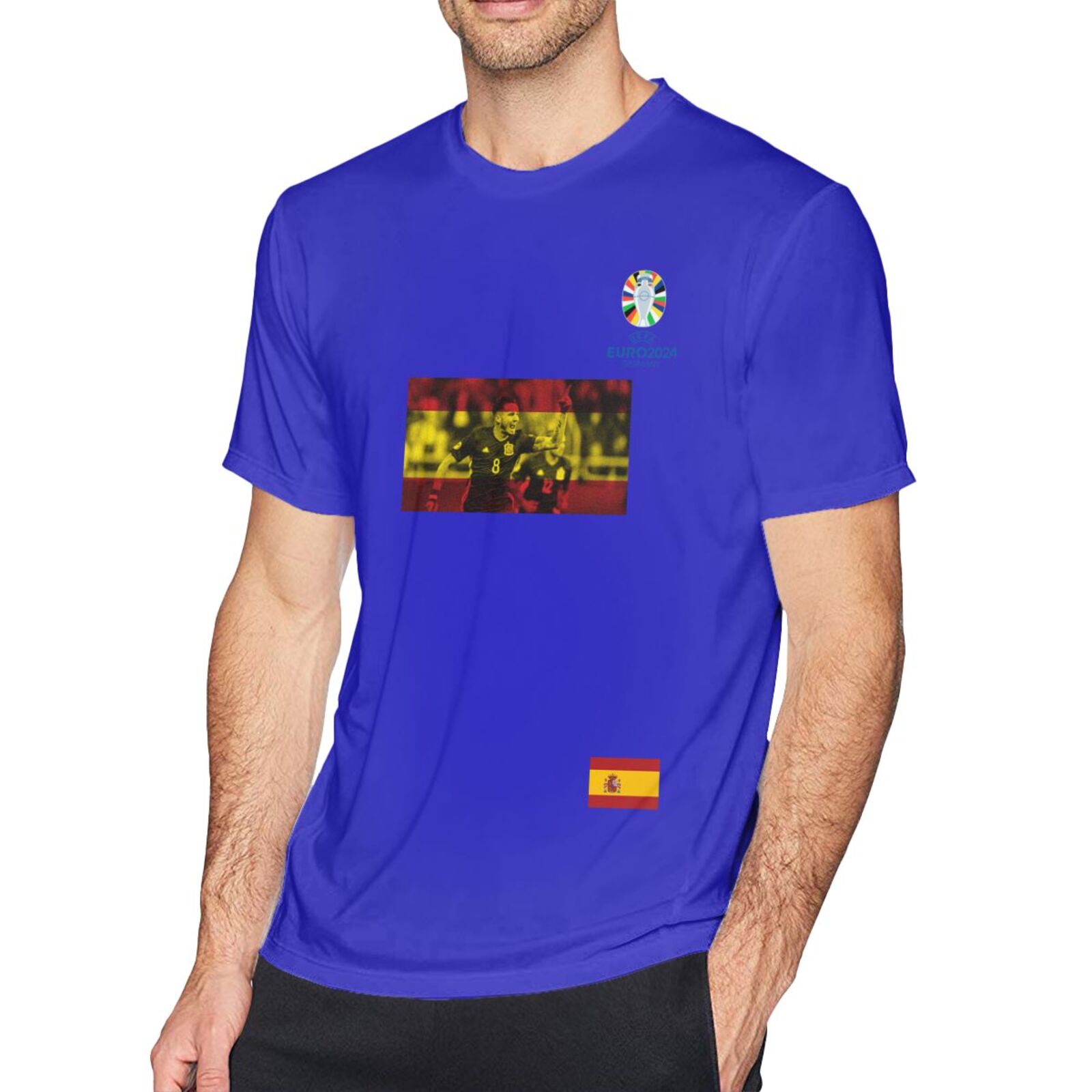 Men's Spain EURO 2024 Basic Short Sleeve T-Shirt BST1739