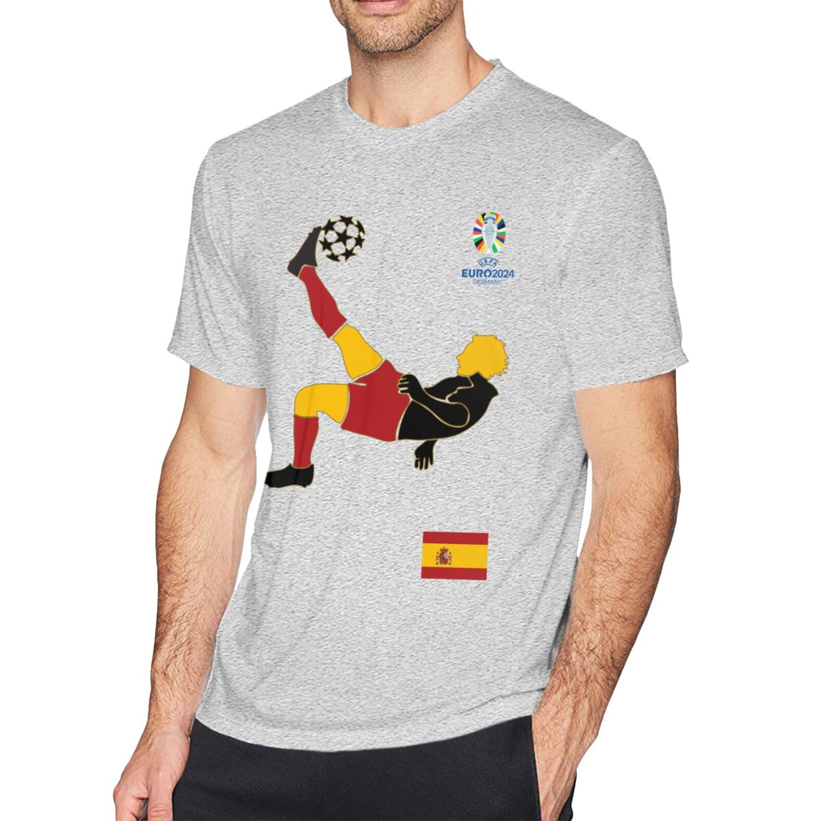 Men's Spain EURO 2024 Basic Short Sleeve T-Shirt BST1724