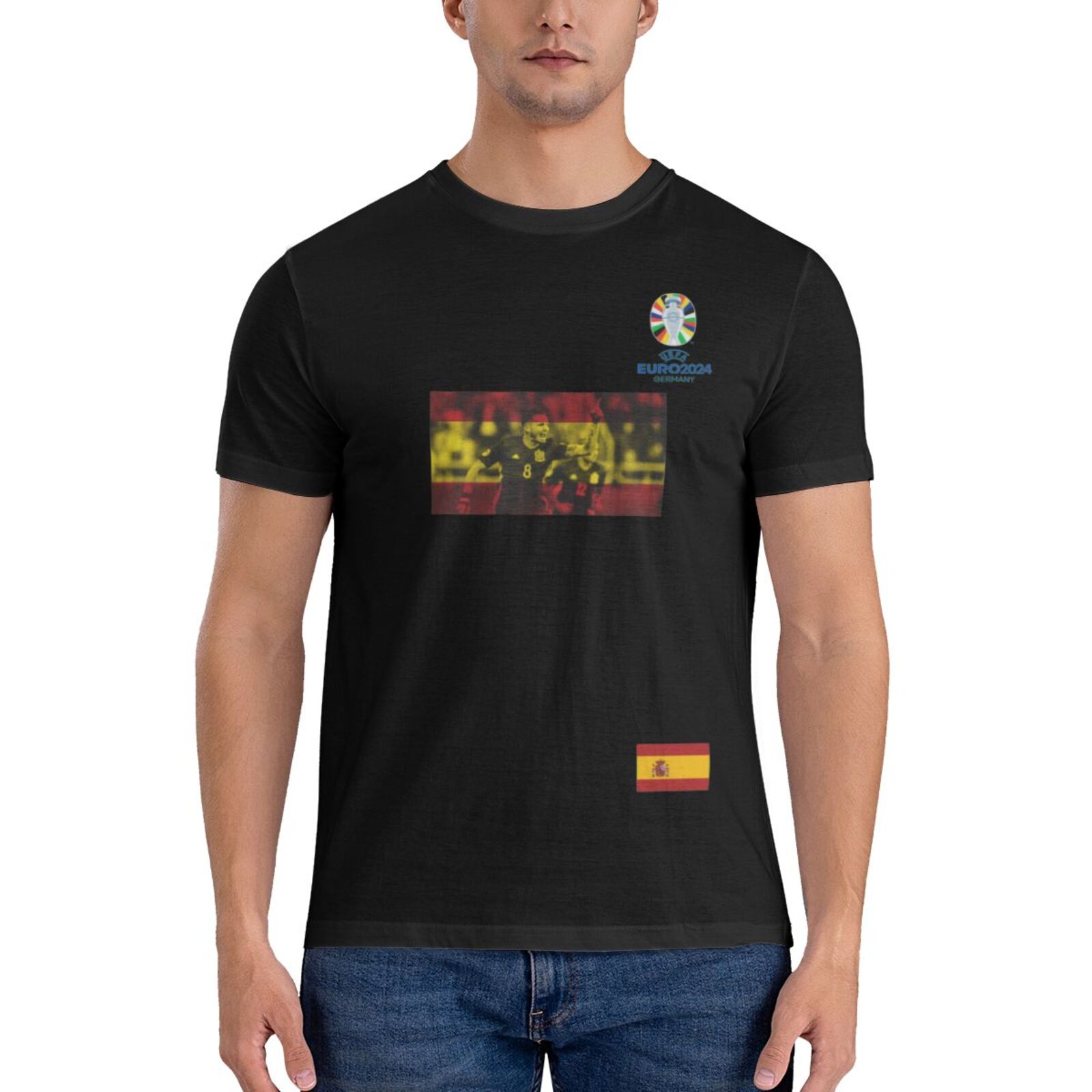 Men's Spain EURO 2024 Basic Short Sleeve T-Shirt BST1739