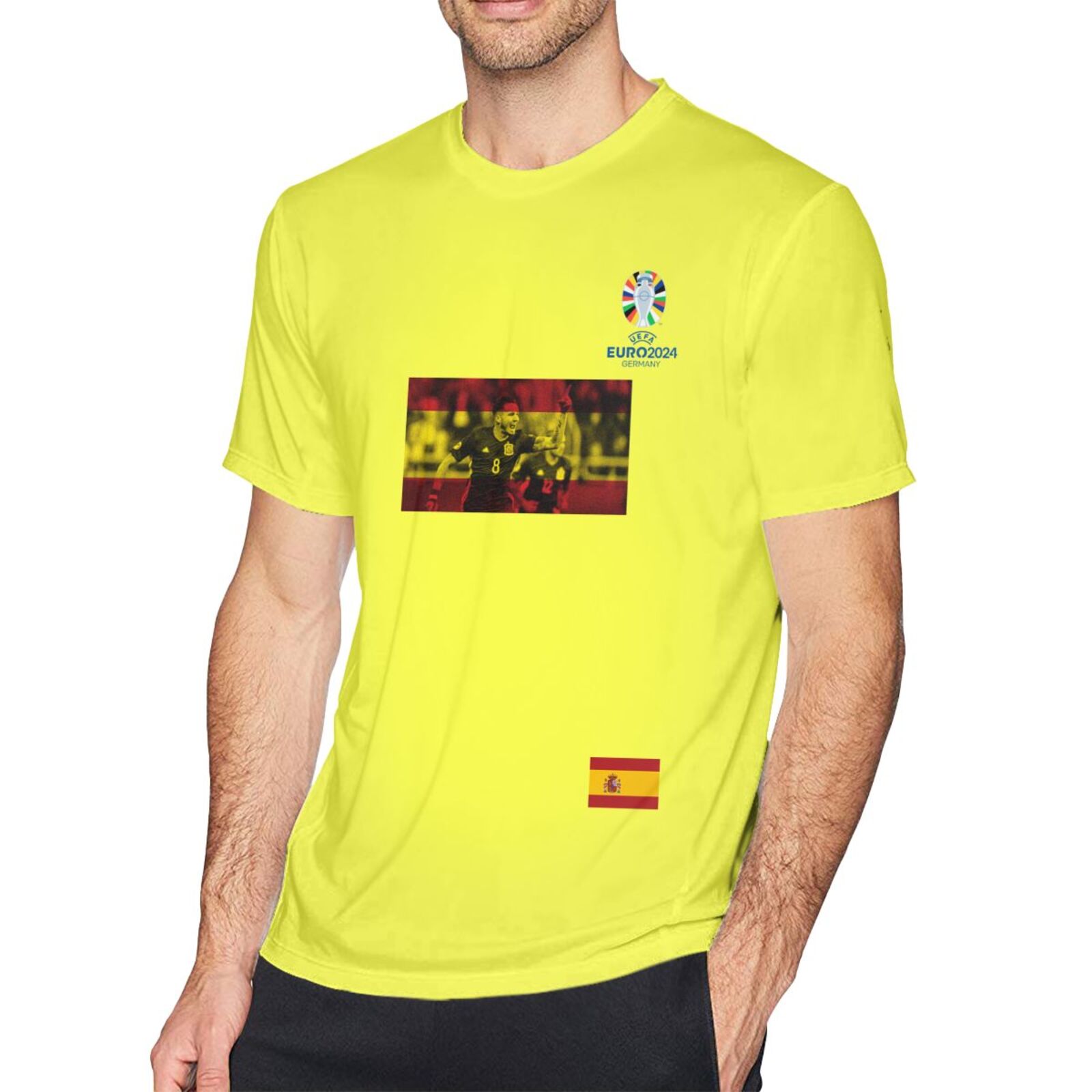 Men's Spain EURO 2024 Basic Short Sleeve T-Shirt BST1739