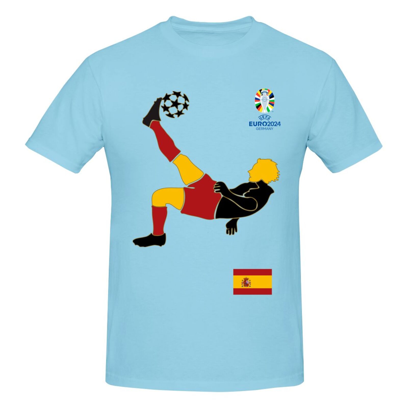 Men's Spain EURO 2024 Basic Short Sleeve T-Shirt BST1724