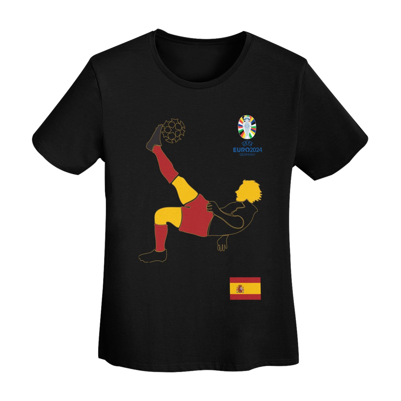 Women's Spain EURO 2024 Basic Short Sleeve T-Shirt WBT1725