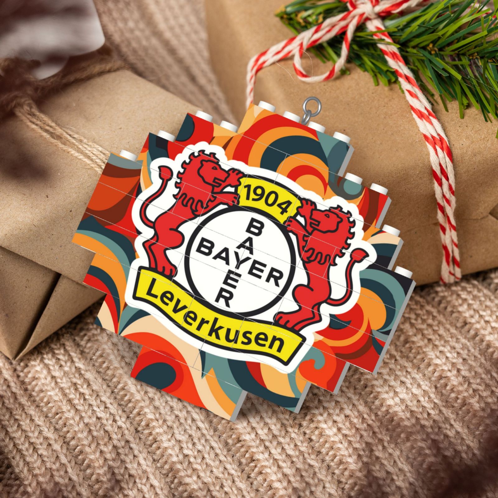 Bayer 04 Leverkusen Building Block Puzzle Ornament BBP2174