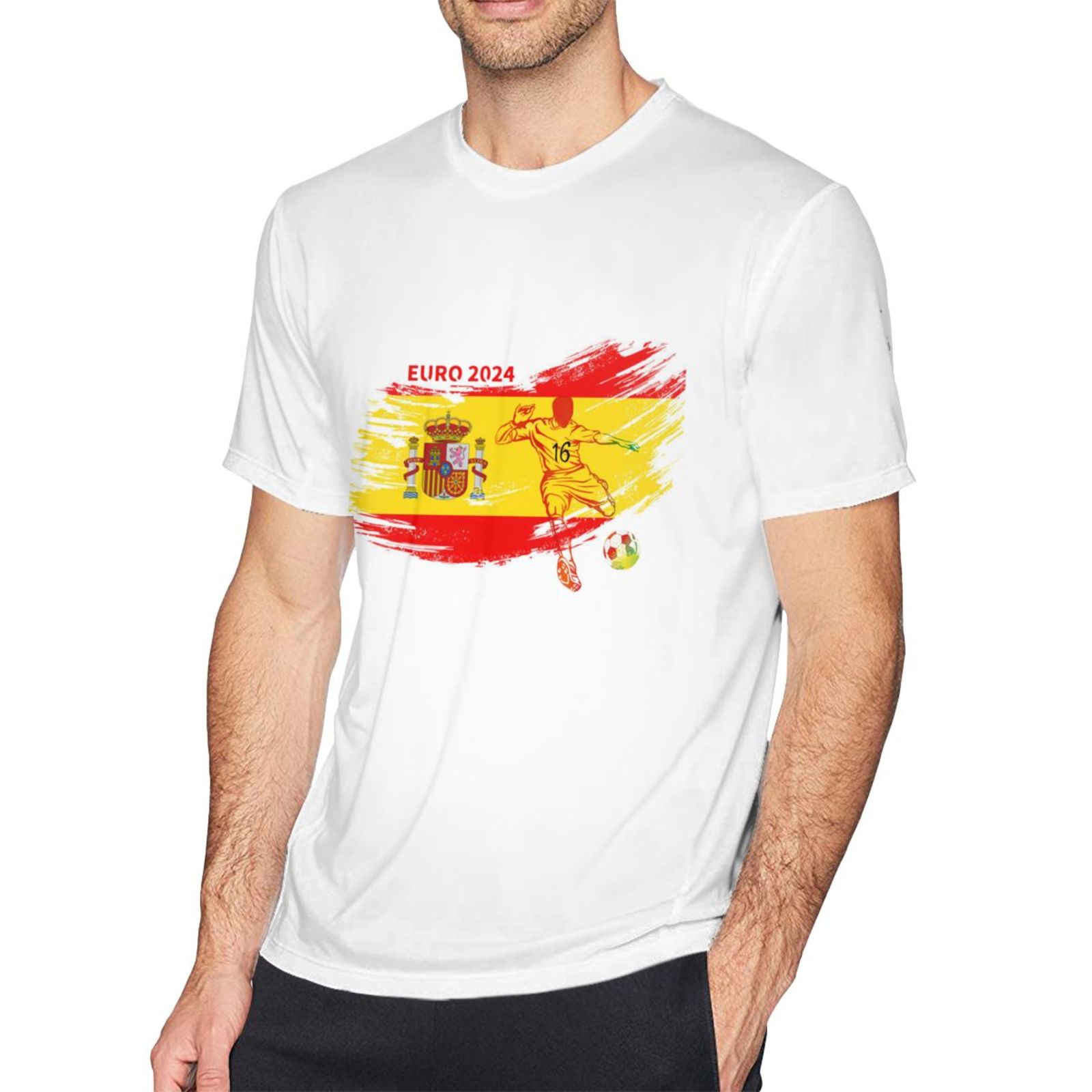 Men's Spain EURO 2024 Basic Short Sleeve T-Shirt BST1753