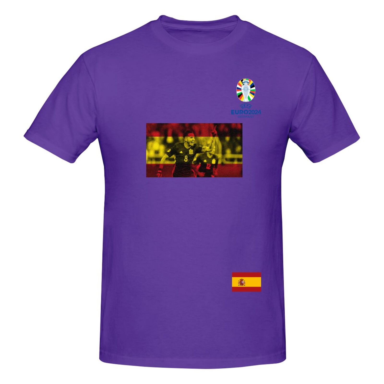 Men's Spain EURO 2024 Basic Short Sleeve T-Shirt BST1739