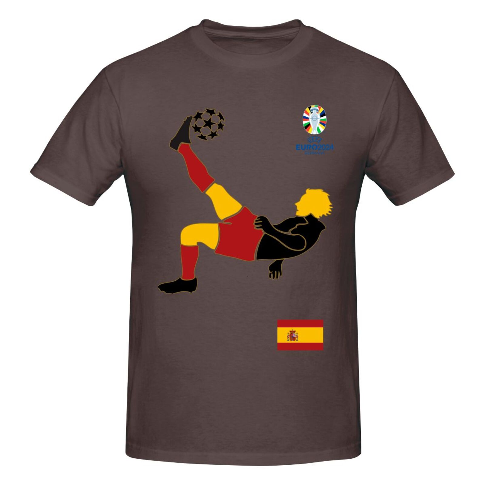 Men's Spain EURO 2024 Basic Short Sleeve T-Shirt BST1724