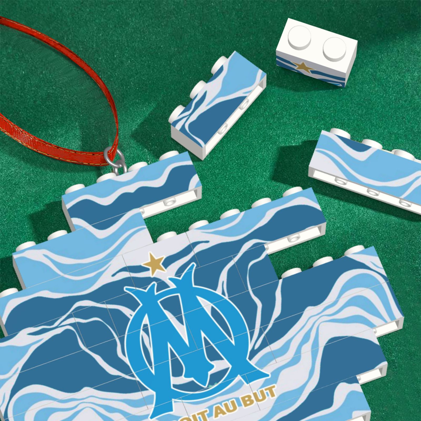 Olympique Marseille Building Block Puzzle Ornament BBP2021