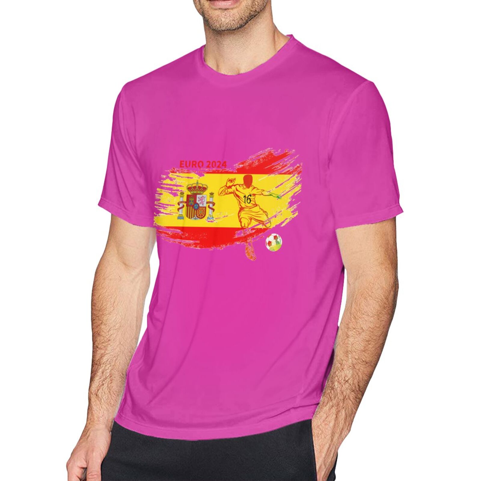 Men's Spain EURO 2024 Basic Short Sleeve T-Shirt BST1752