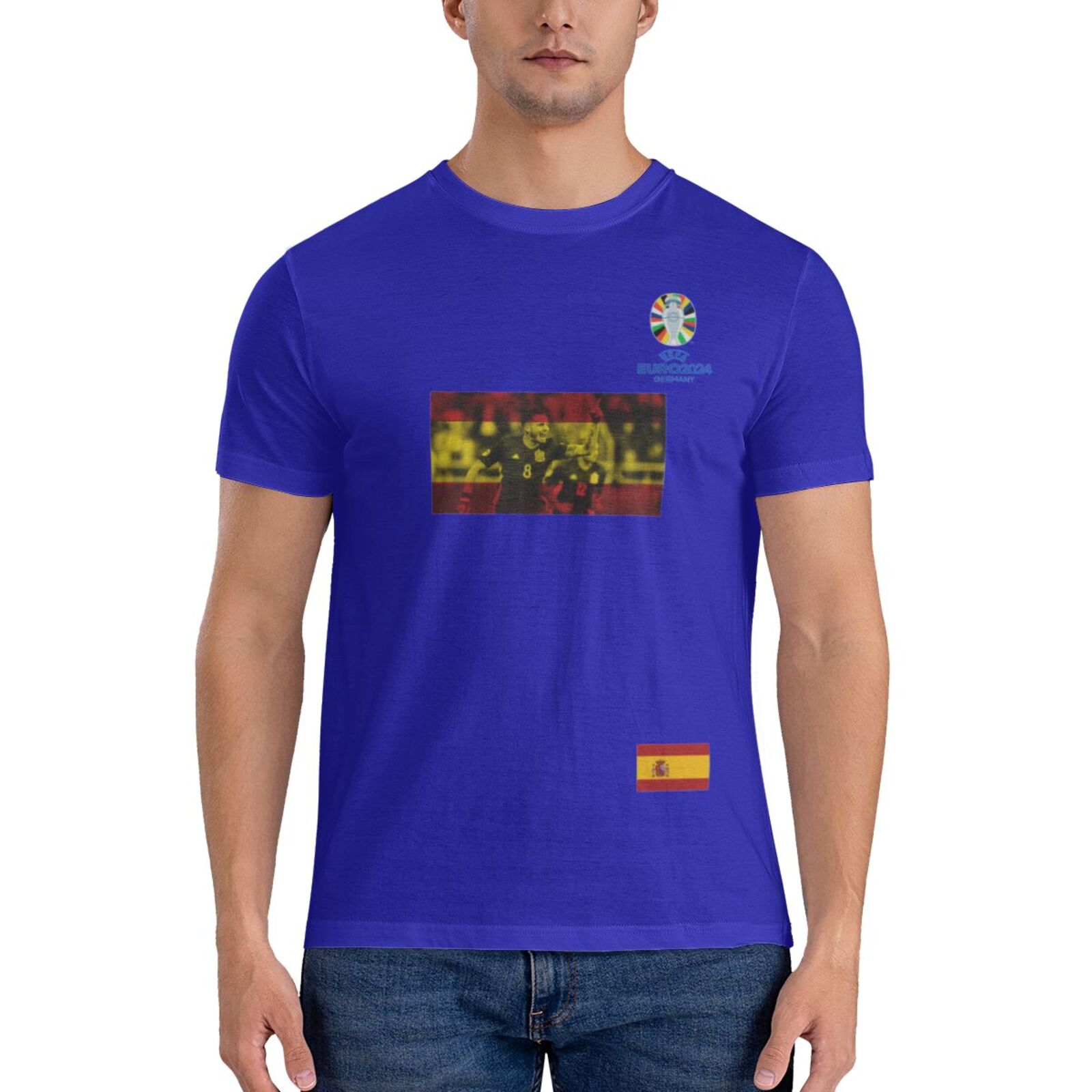 Men's Spain EURO 2024 Basic Short Sleeve T-Shirt BST1739